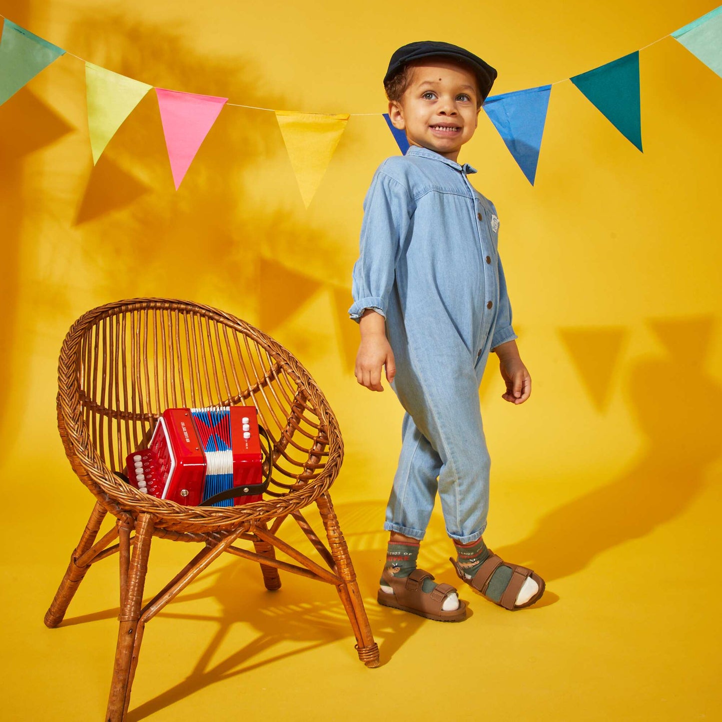 Long denim dungarees BLUE