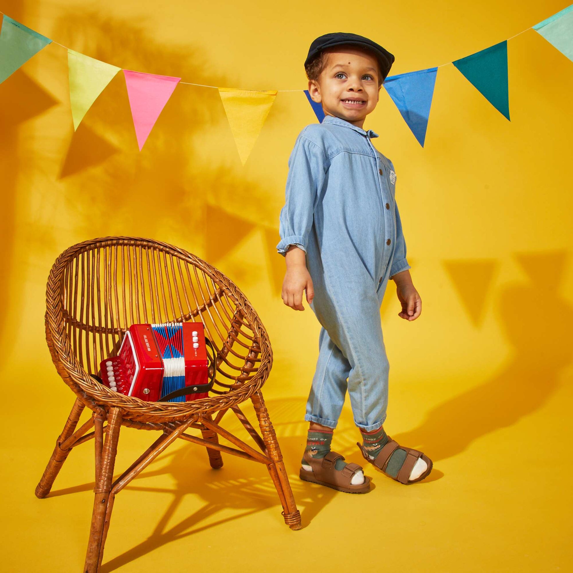Long denim dungarees BLUE