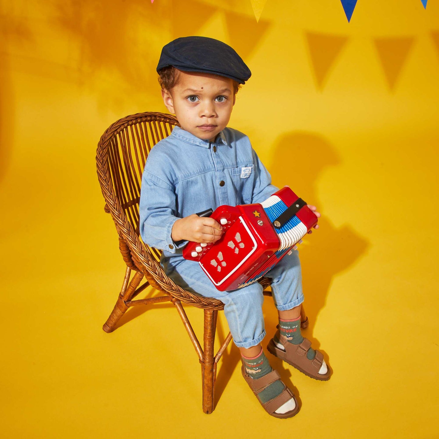 Long denim dungarees BLUE