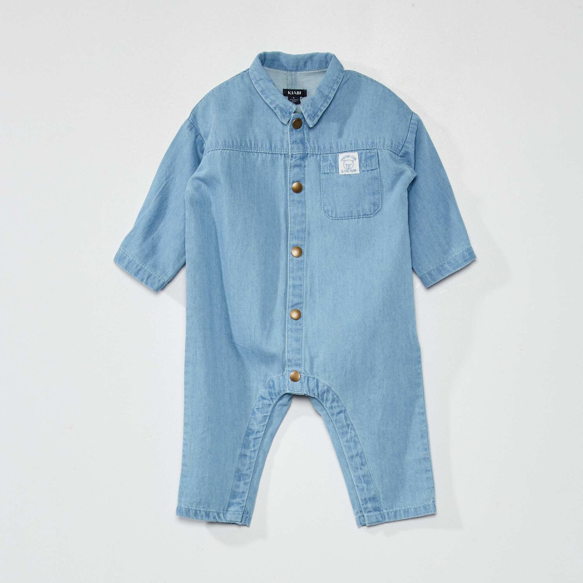 Long denim dungarees BLUE