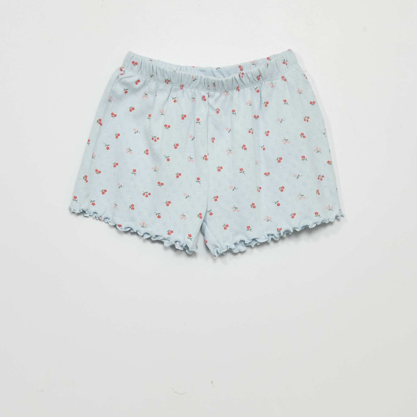 Polka dot cropped pyjamas - Two-piece set BLUE