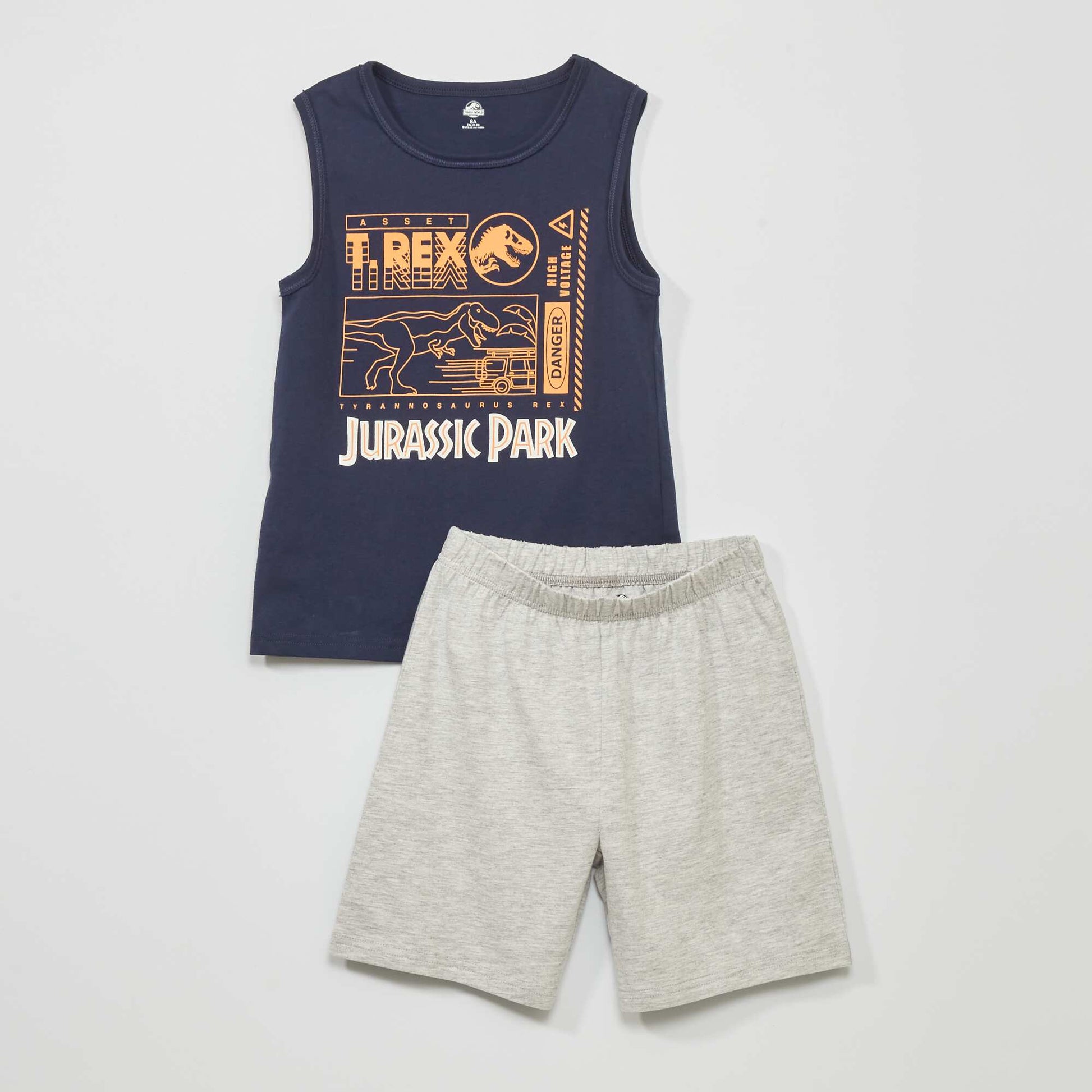 Short pyjamas - 'Jurassic Park' print two-piece set BLUE