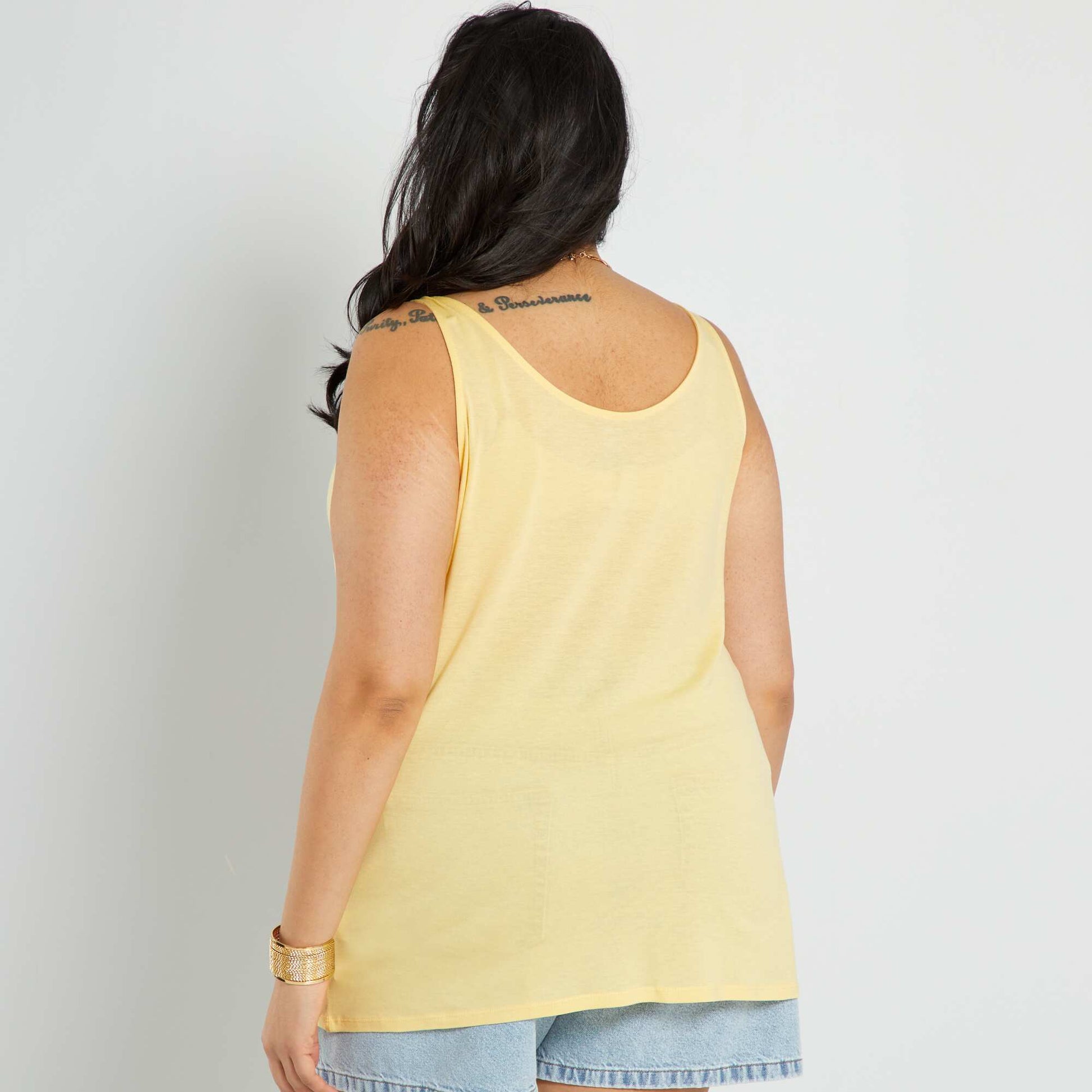 Flowing plain vest top YELLOW