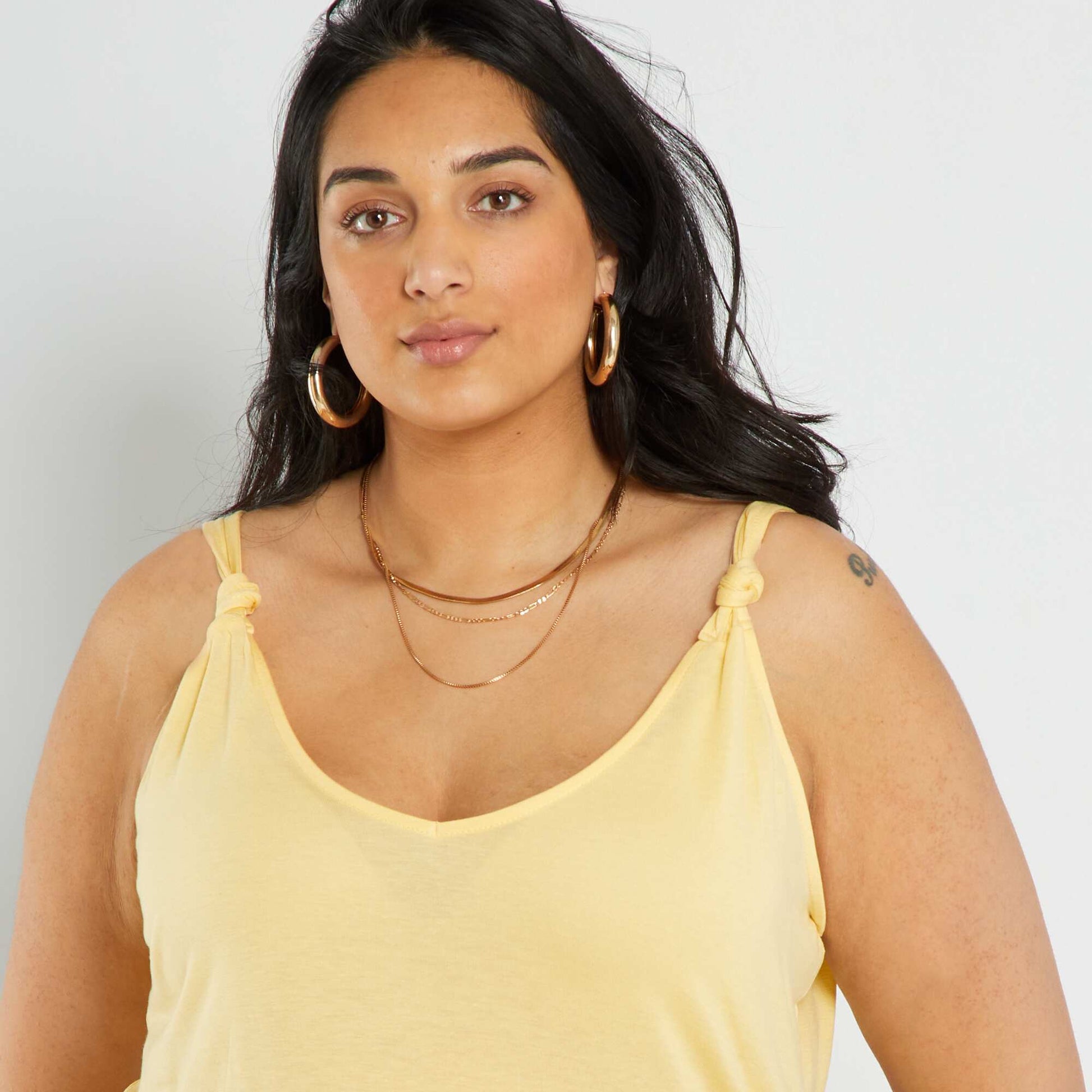 Flowing plain vest top YELLOW