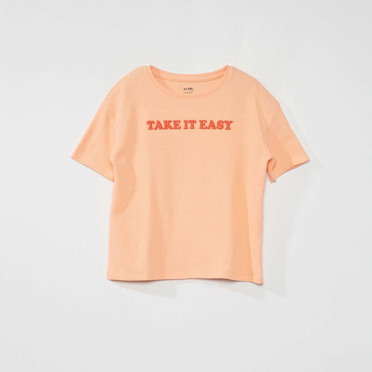 Short-sleeved 'Take it easy' T-shirt ORANGE