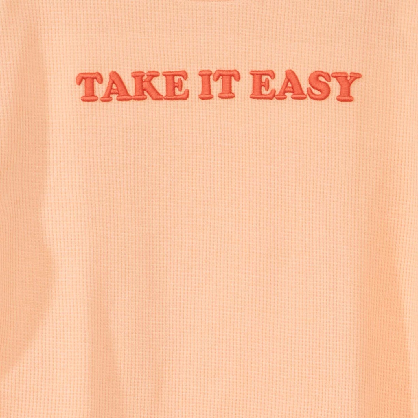 Short-sleeved 'Take it easy' T-shirt ORANGE
