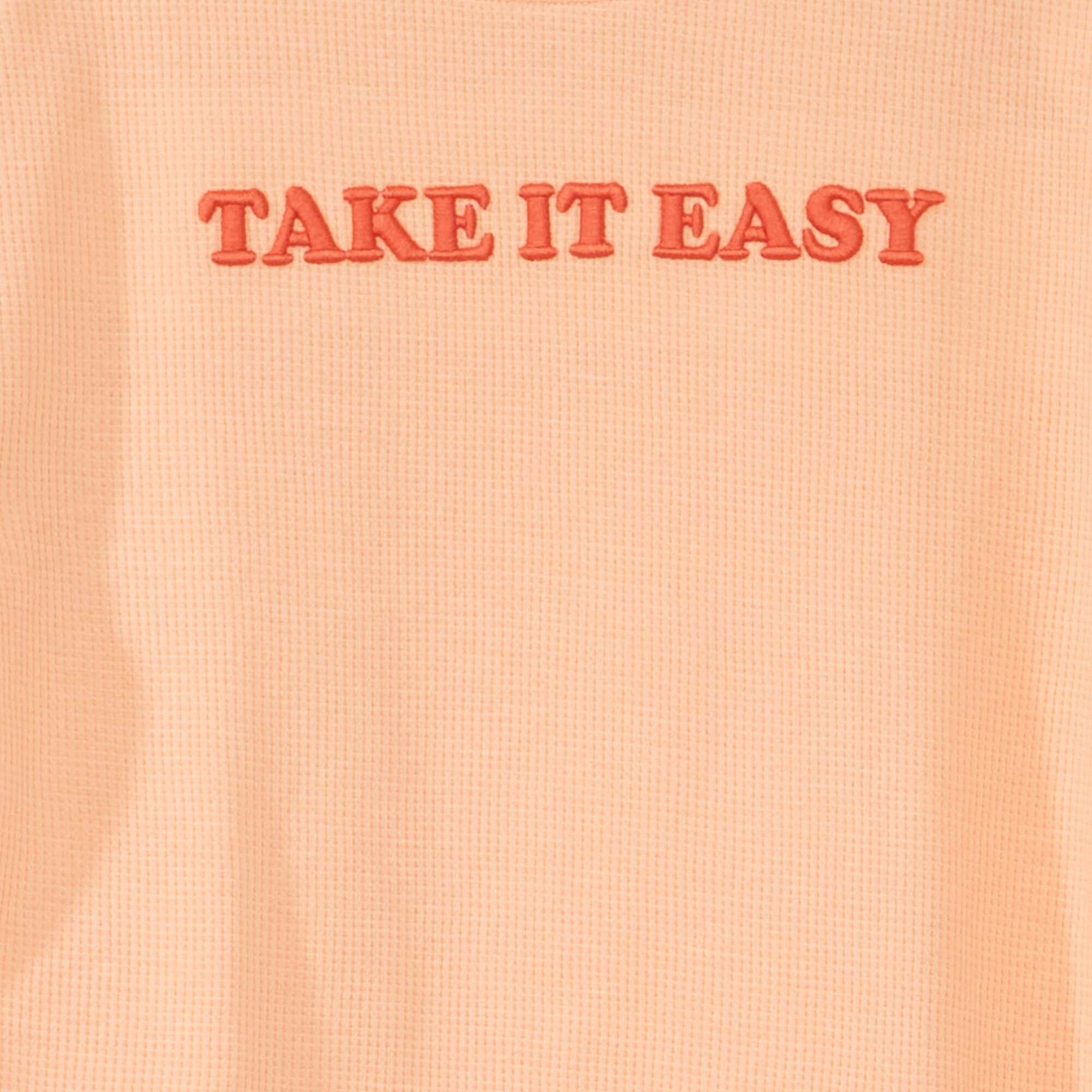Short-sleeved 'Take it easy' T-shirt ORANGE