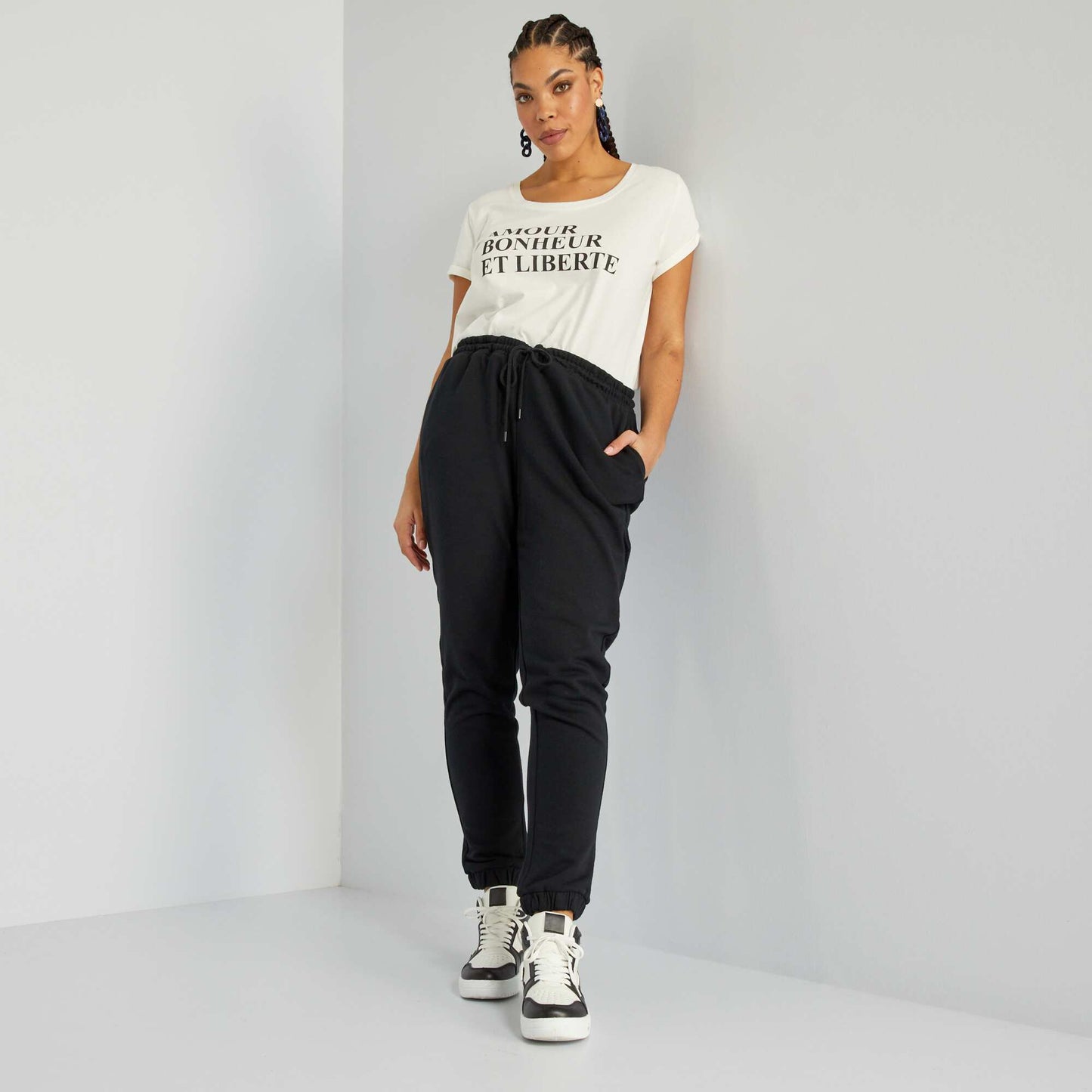 Sweatshirt fabric joggers BLACK