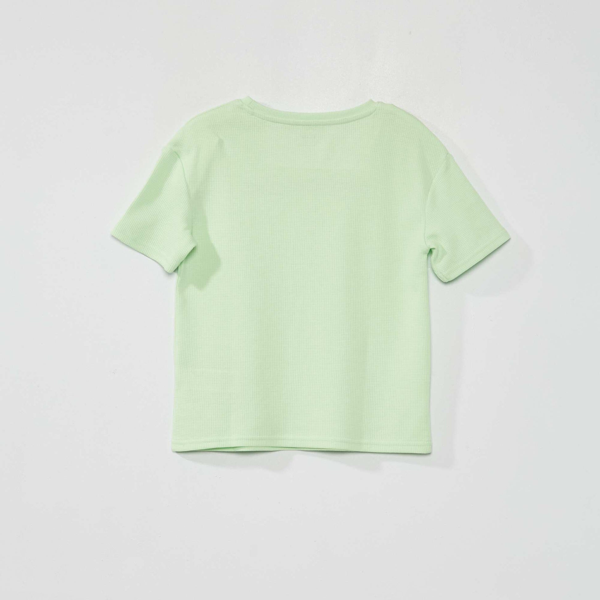 Waffle-knit T-shirt GREEN
