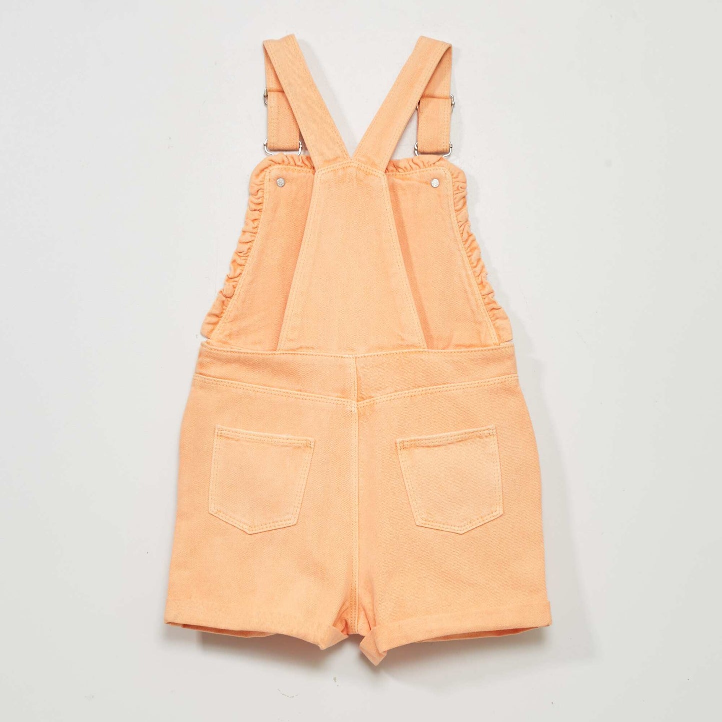 Denim dungaree shorts ORANGE