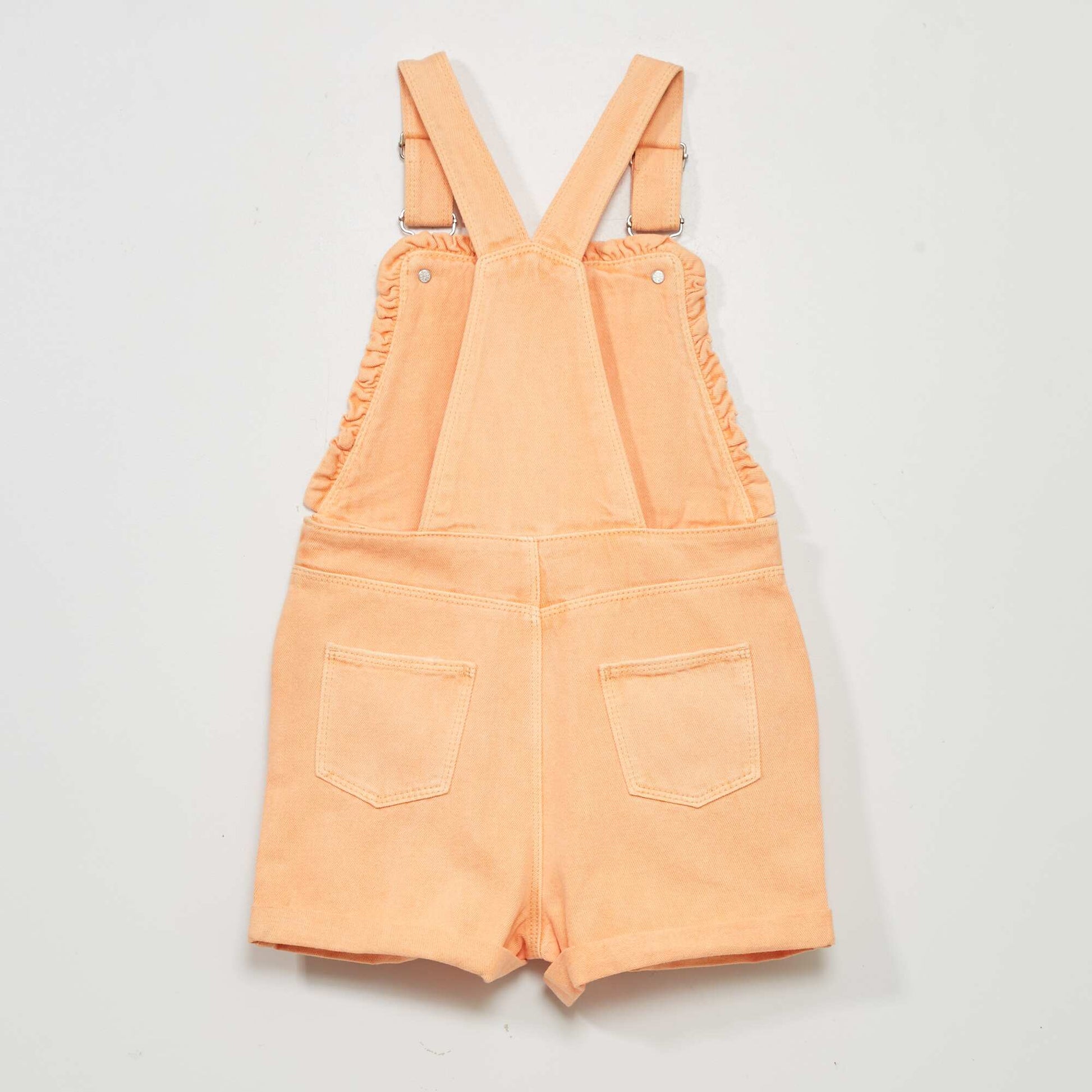 Denim dungaree shorts ORANGE
