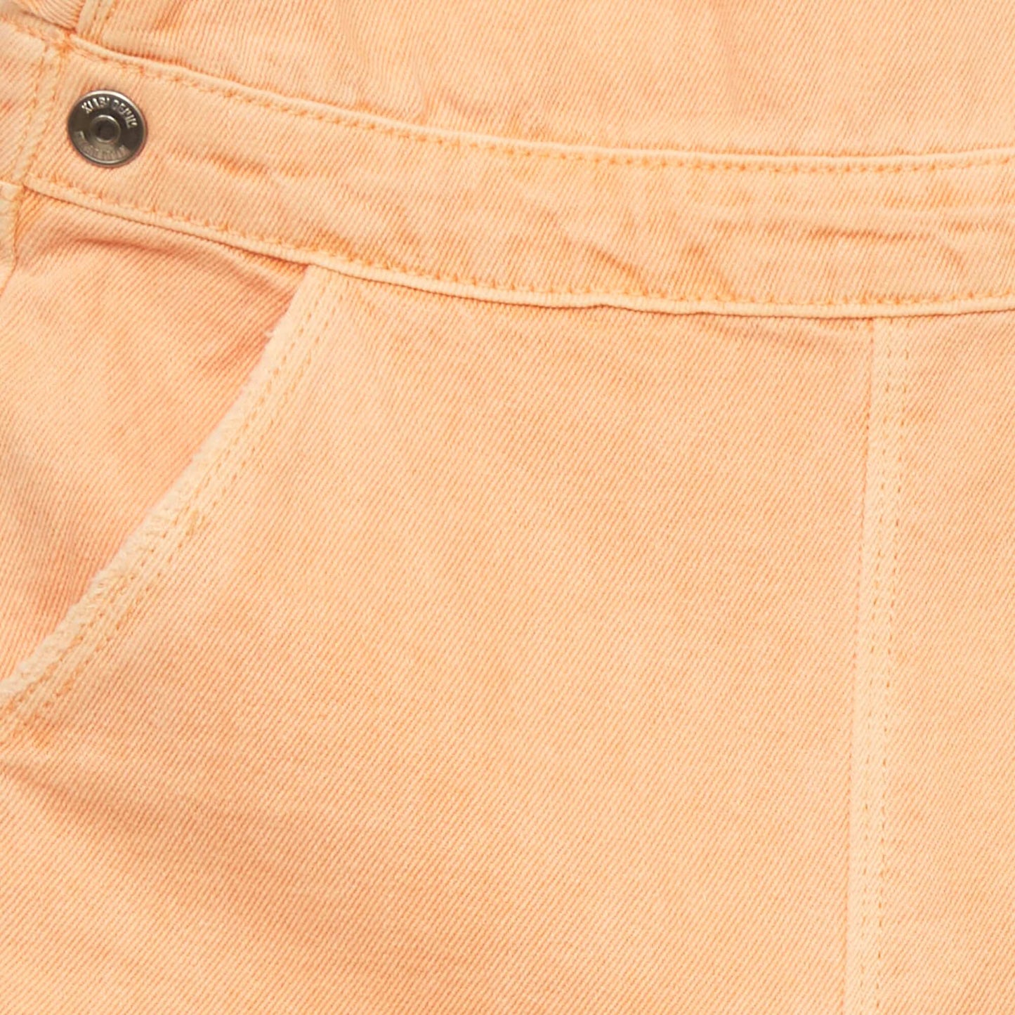 Denim dungaree shorts ORANGE