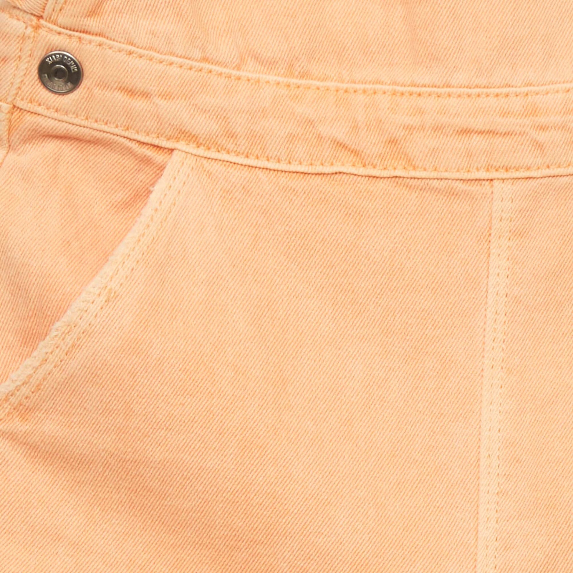 Denim dungaree shorts ORANGE