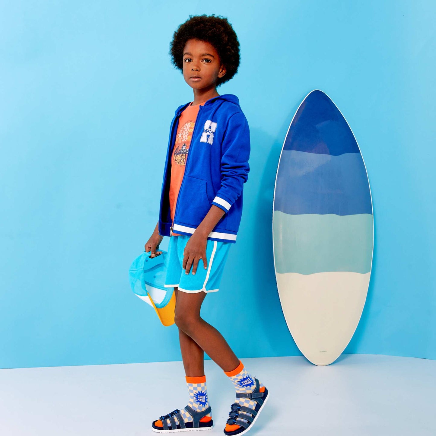 Waffle-knit shorts BLUE