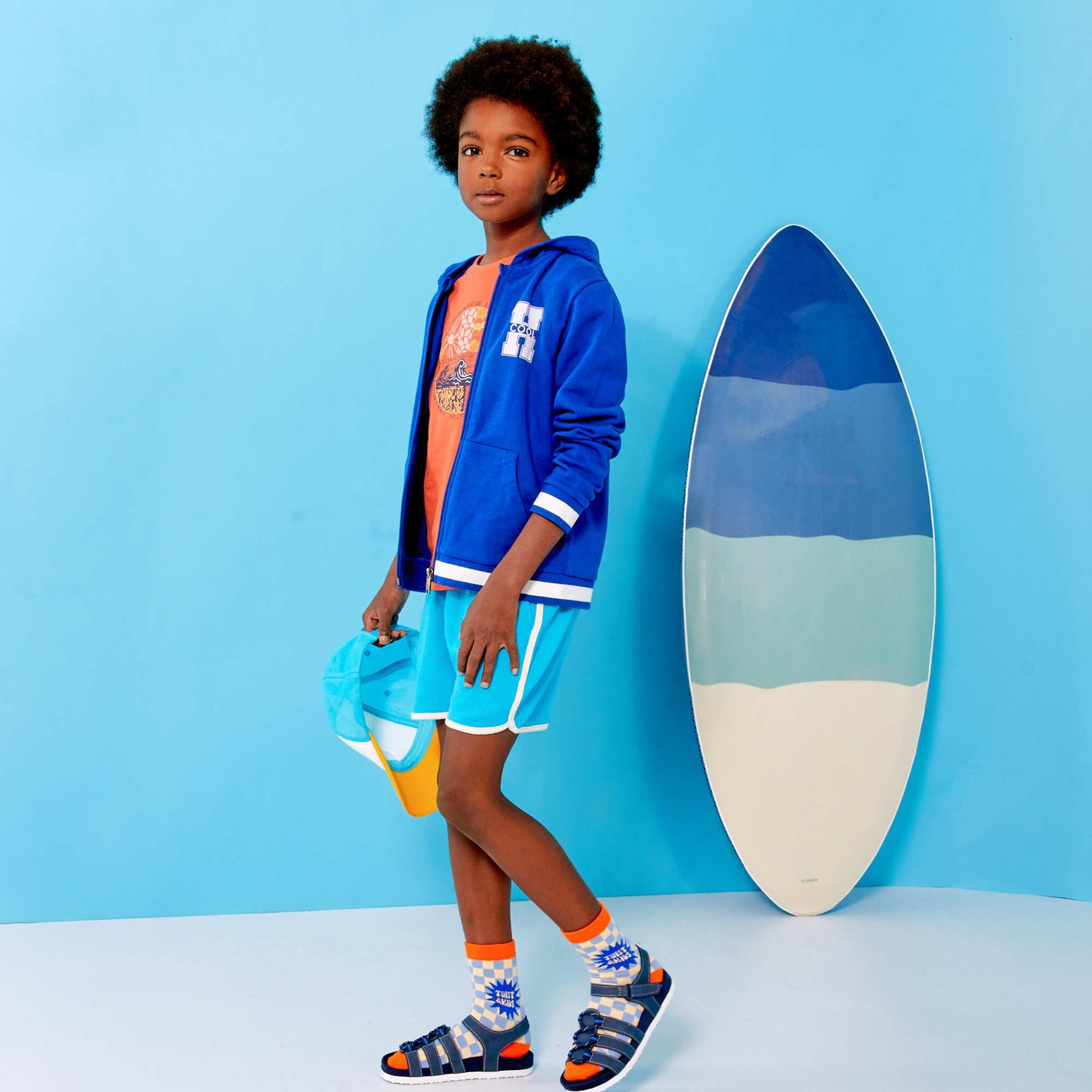 Waffle-knit shorts BLUE