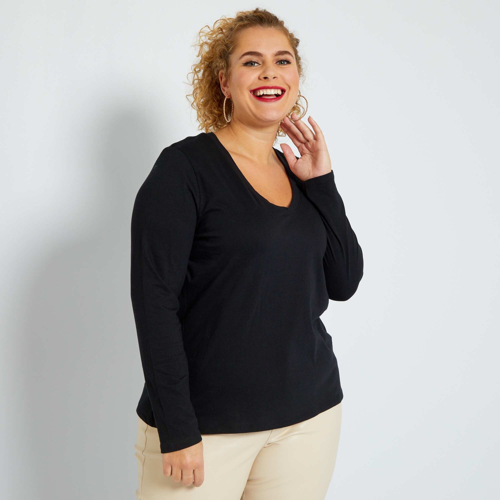Plain T-shirt BLACK