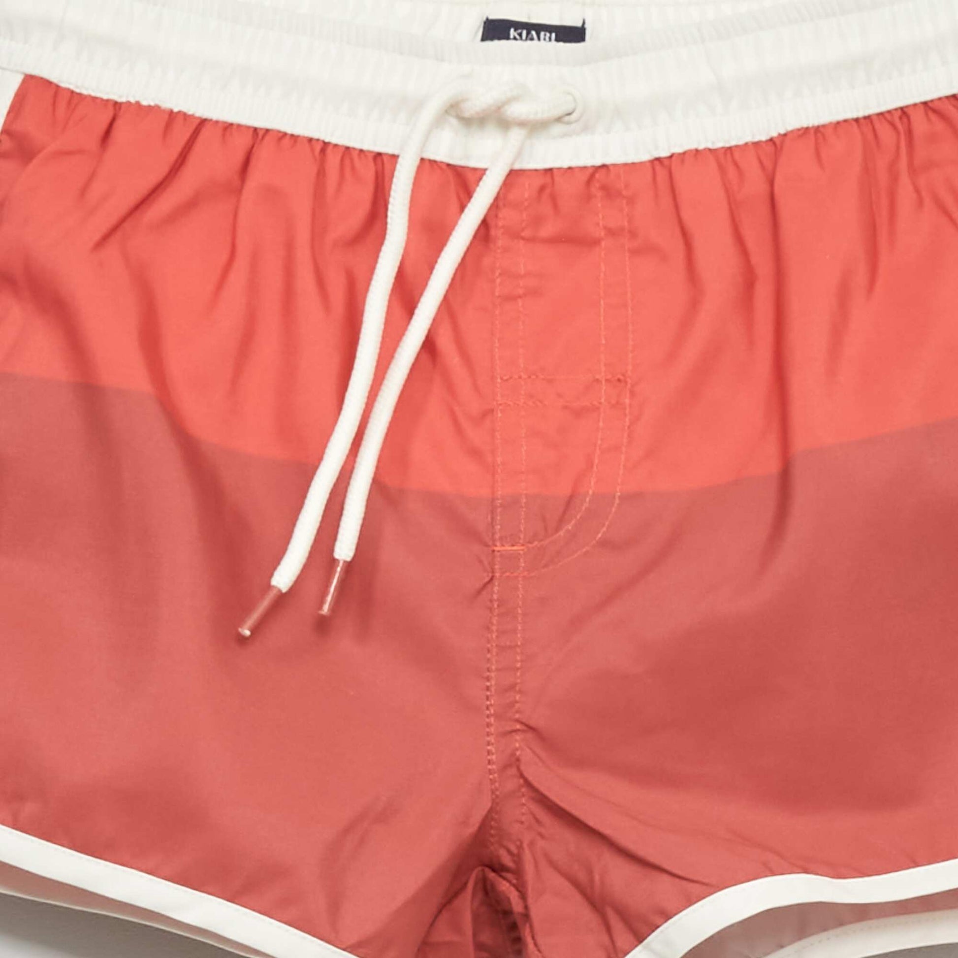 Three-colour swim shorts RED