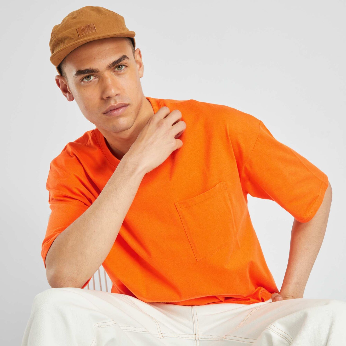 Oversized jersey T-shirt ORANGE