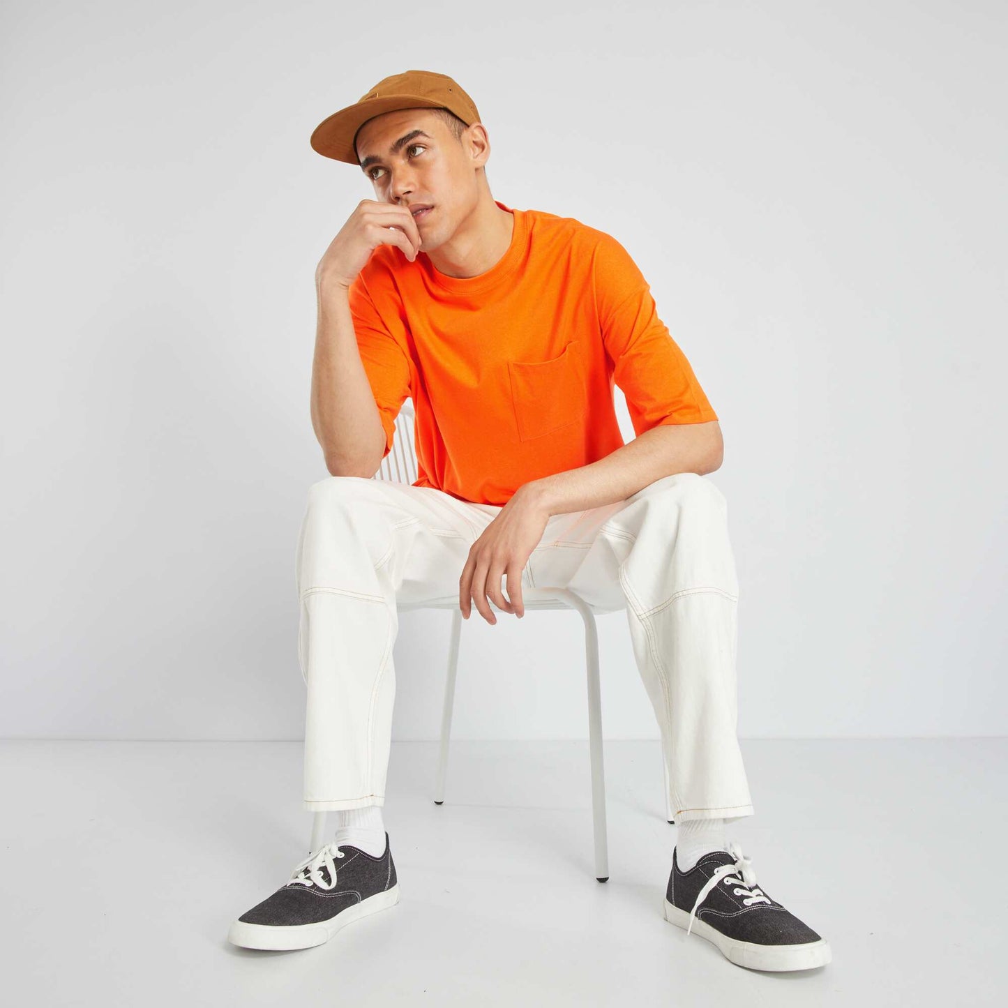 Oversized jersey T-shirt ORANGE