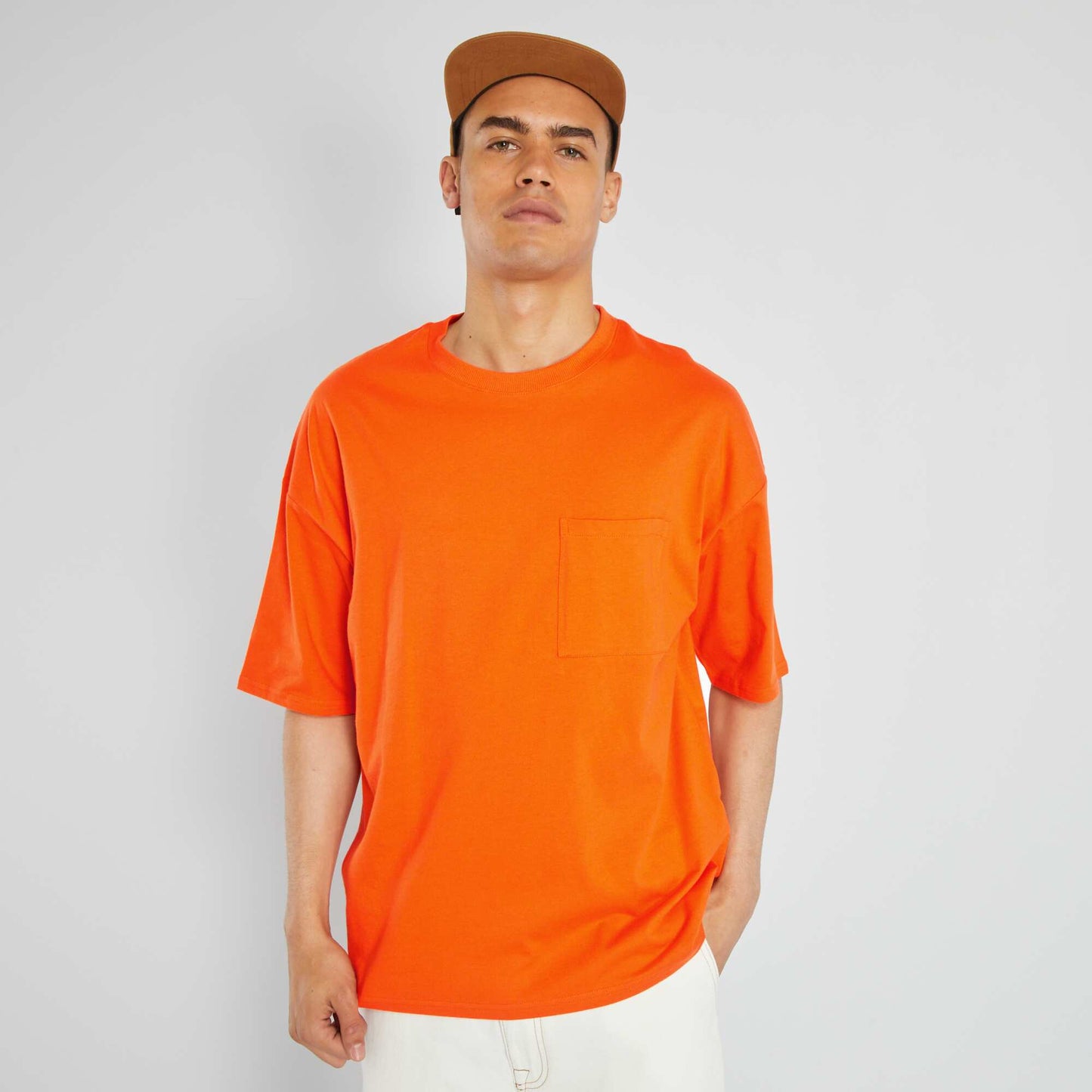 Oversized jersey T-shirt ORANGE
