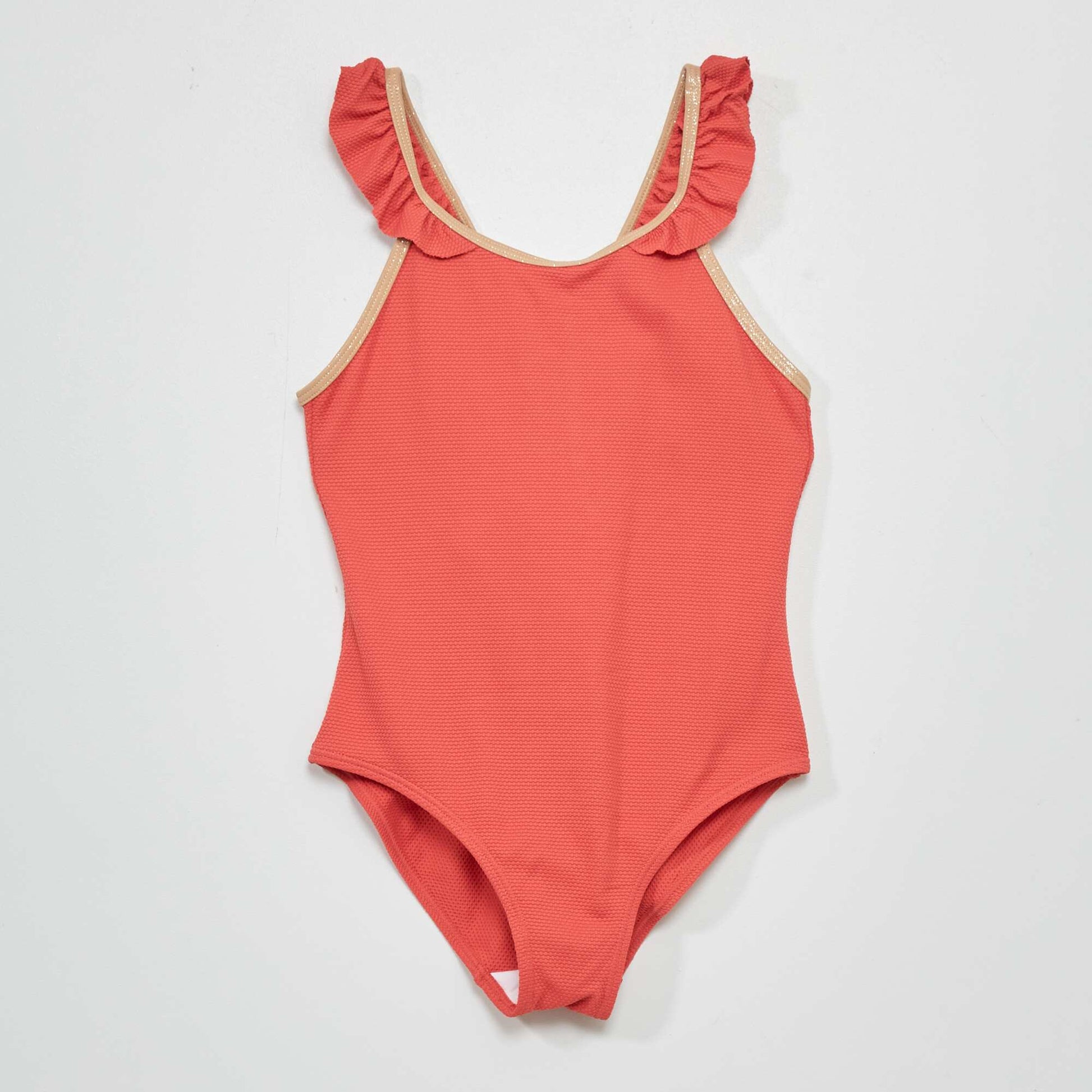 Striped 1-piece swimsuit RED