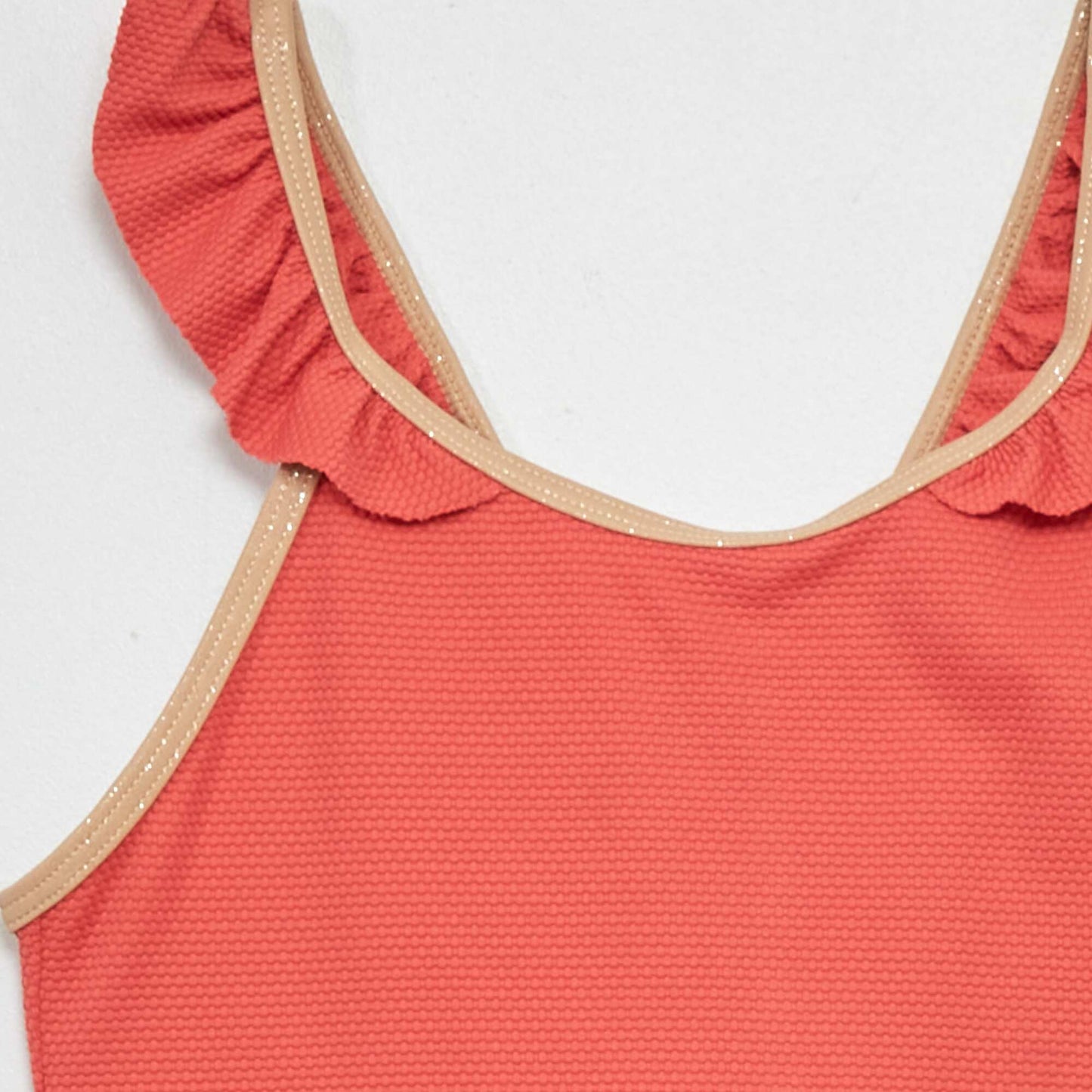 Striped 1-piece swimsuit RED