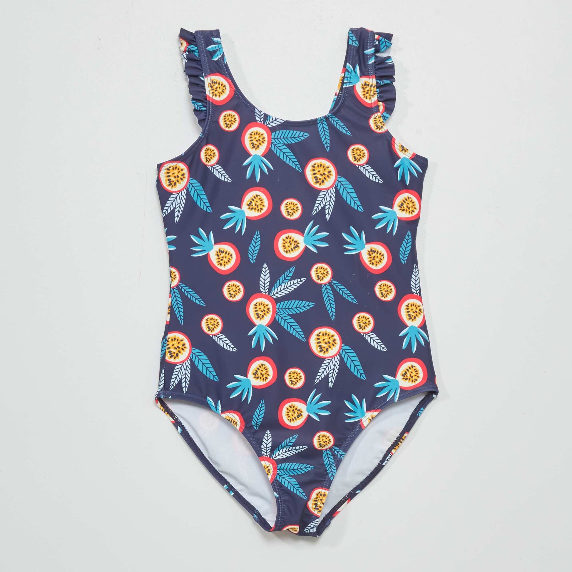 Printed 1-piece swimsuit BLUE