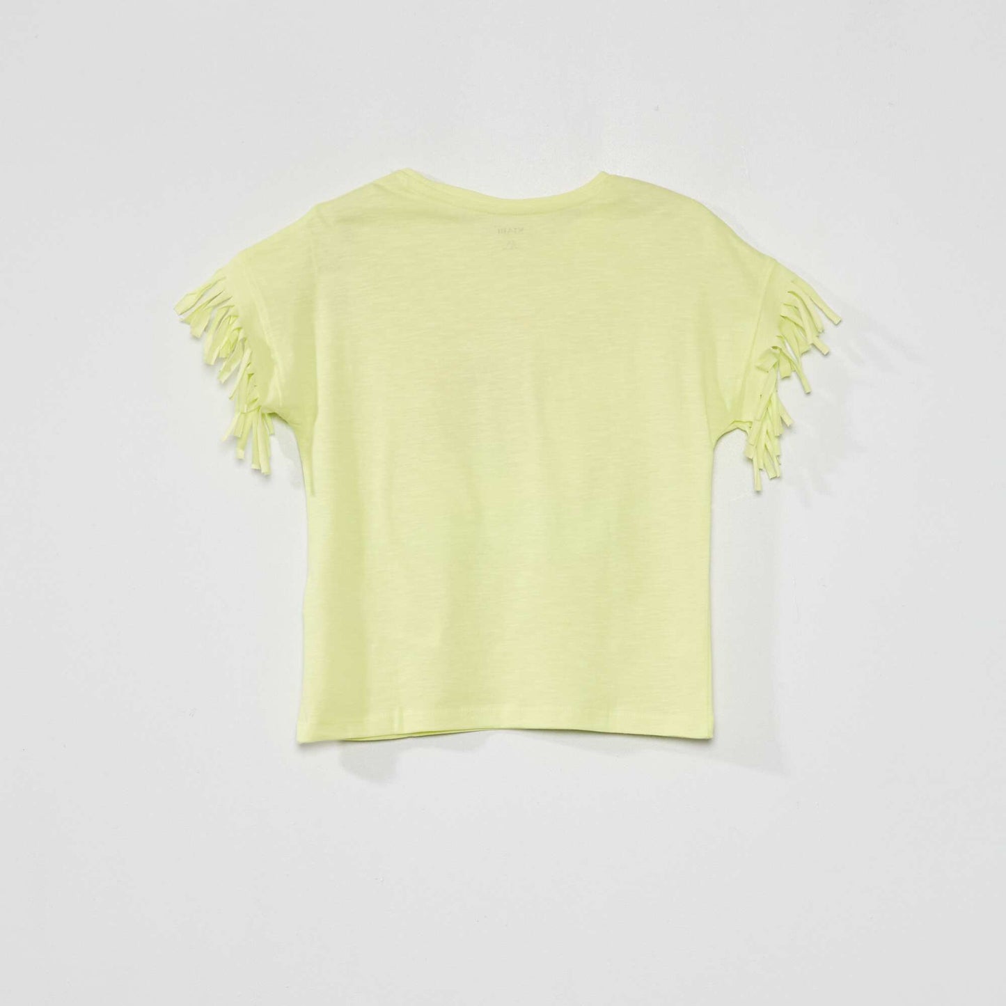 Short-sleeved T-shirt with fringing YELLOW