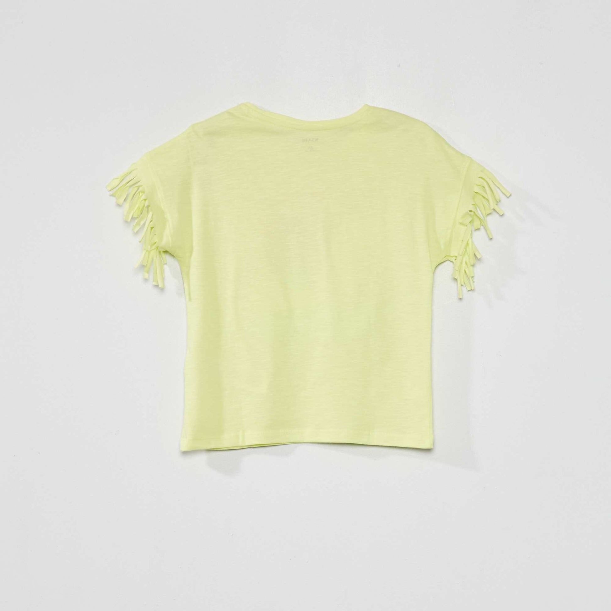 Short-sleeved T-shirt with fringing YELLOW