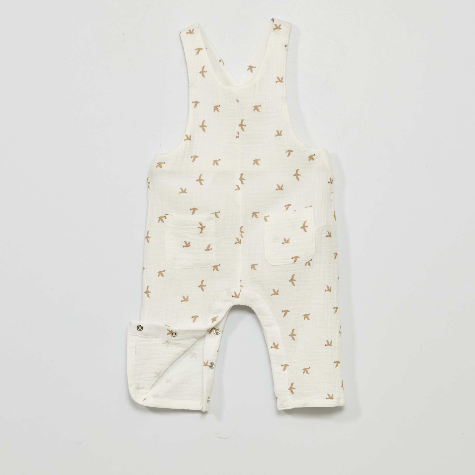 Dungarees and bodysuit set WHITE