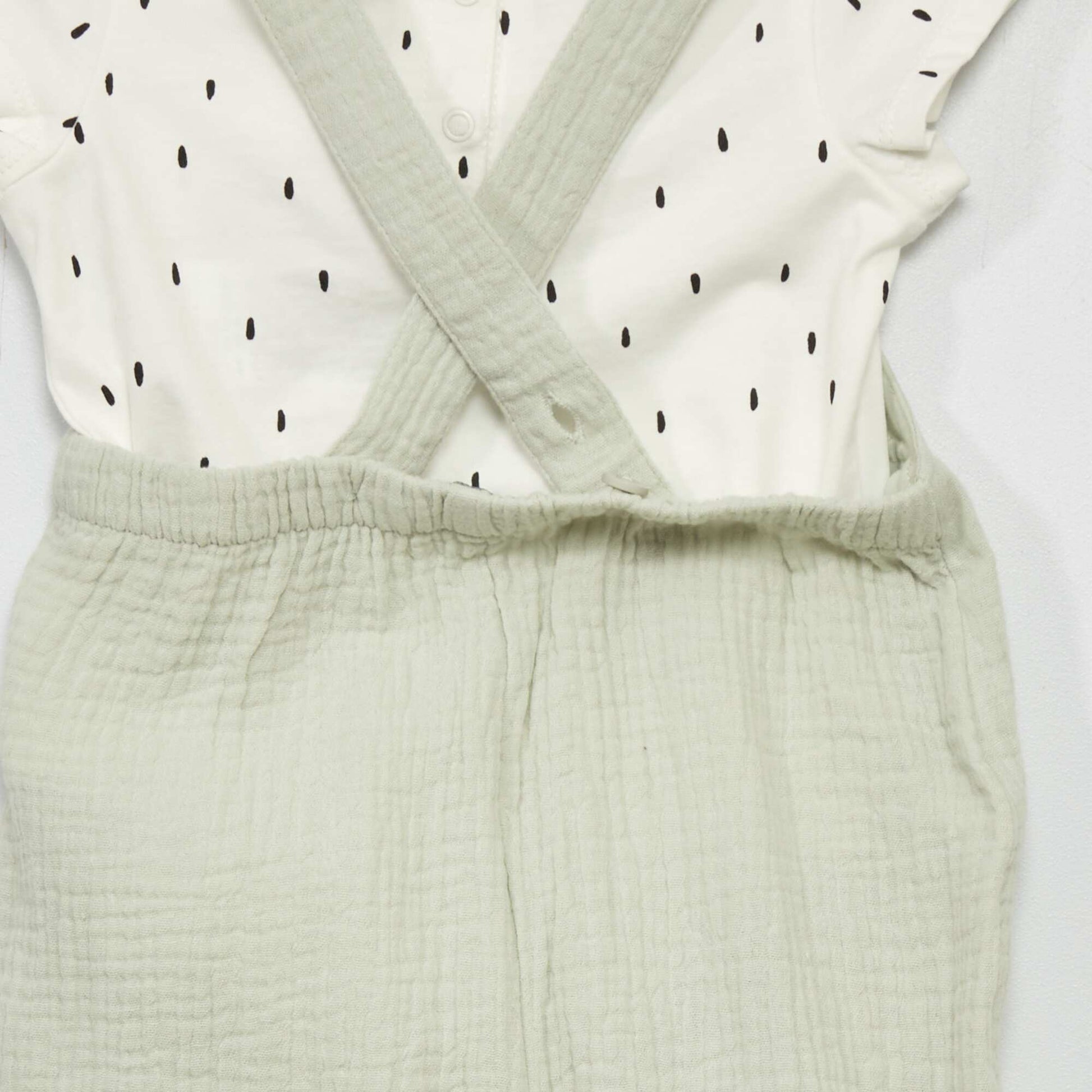 Dungarees and bodysuit set WHITE