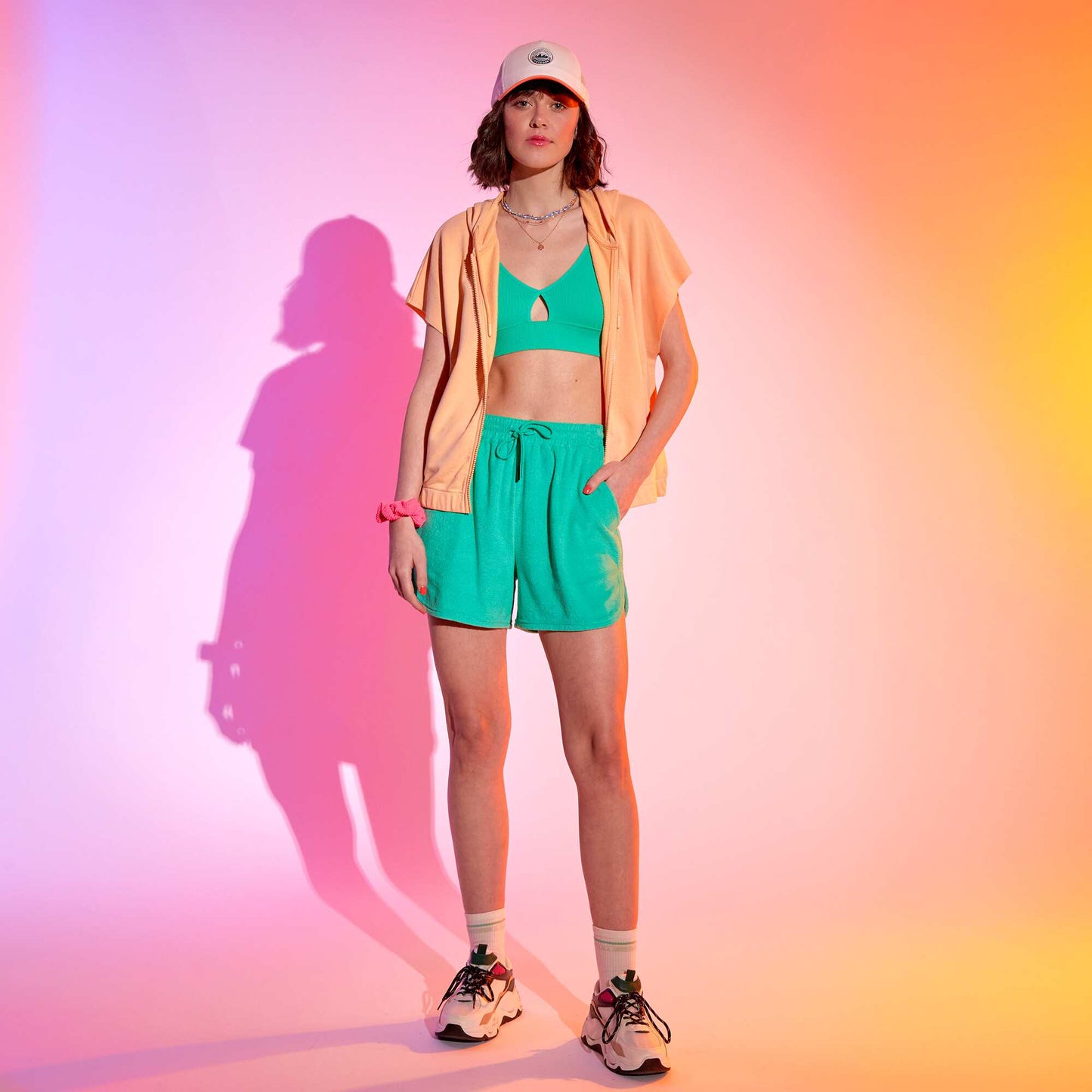 Sleeveless hoodie ORANGE