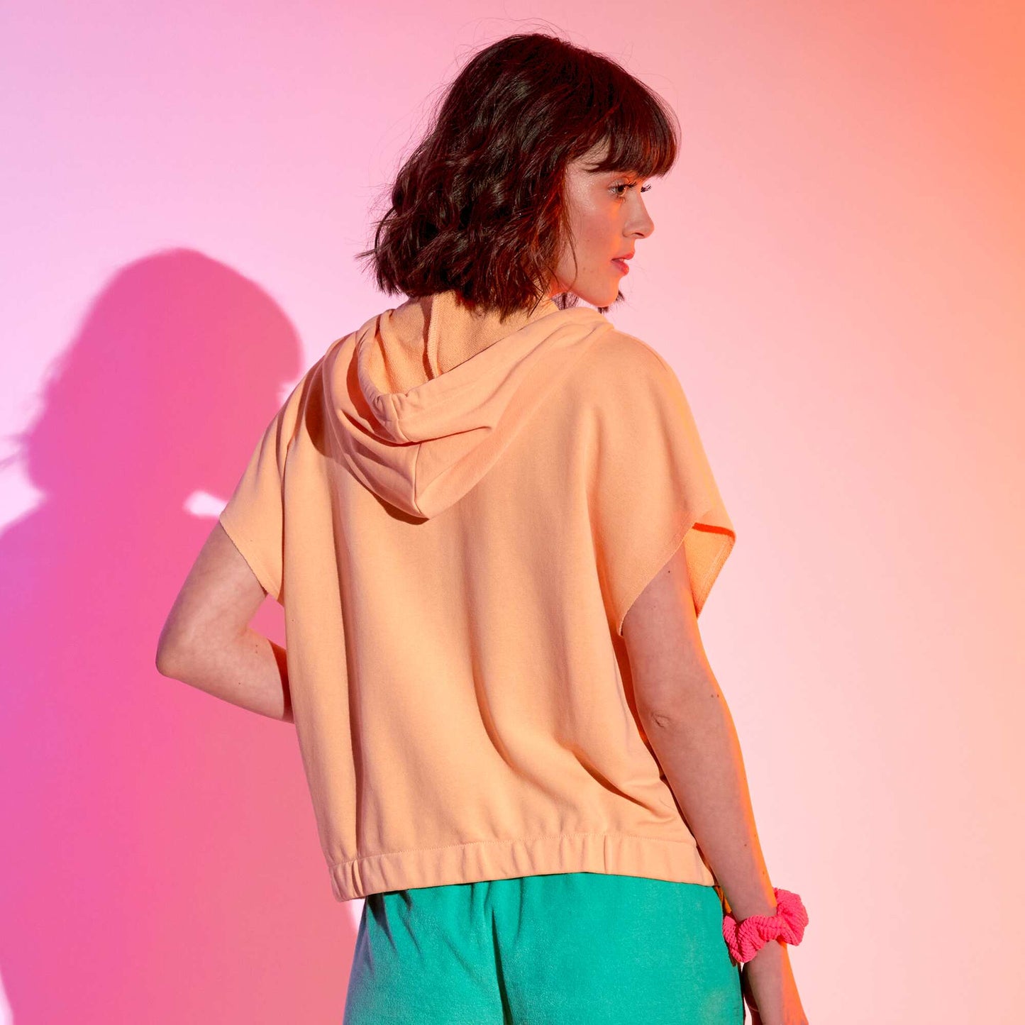 Sleeveless hoodie ORANGE