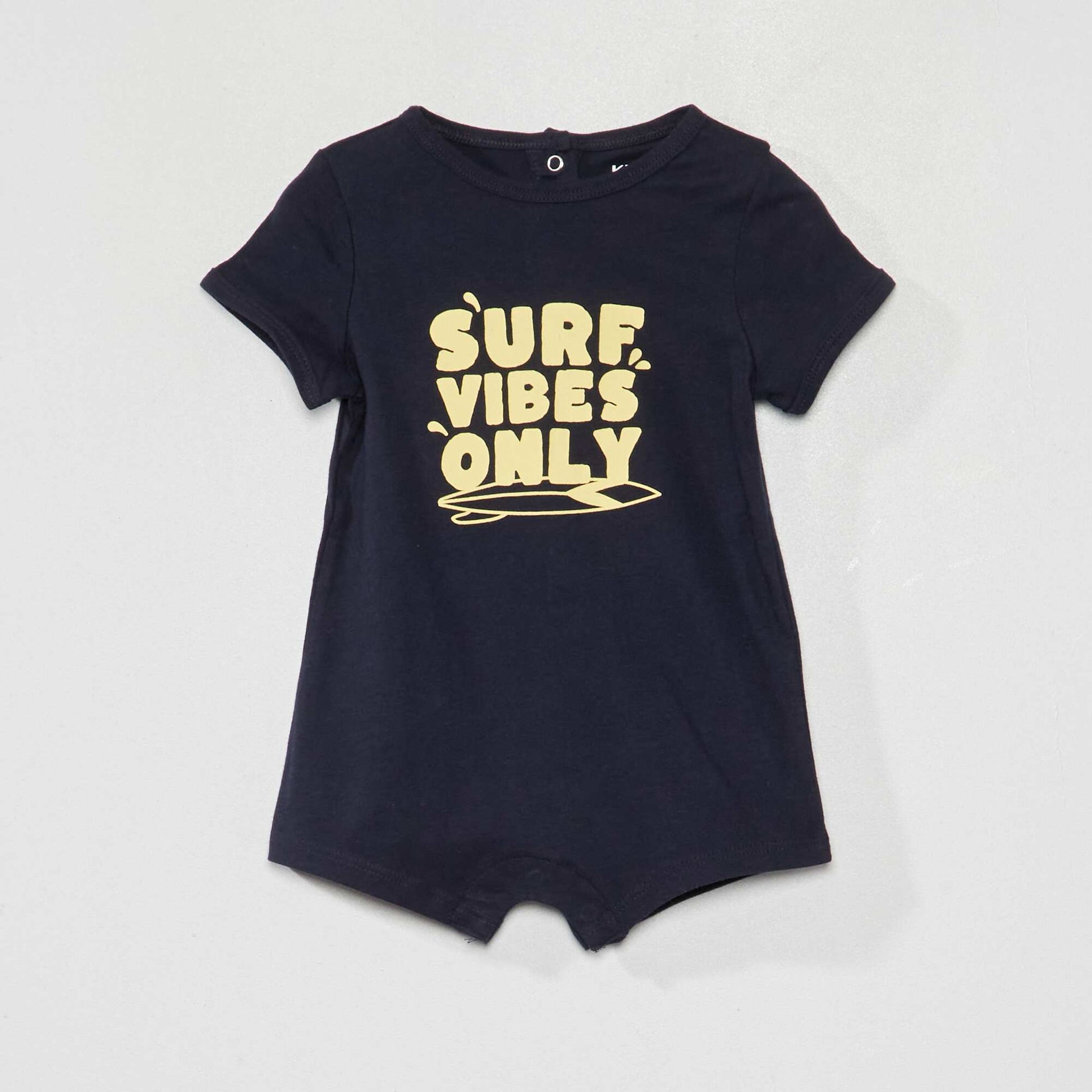 Pack of 2 short jersey romper suits BLUE