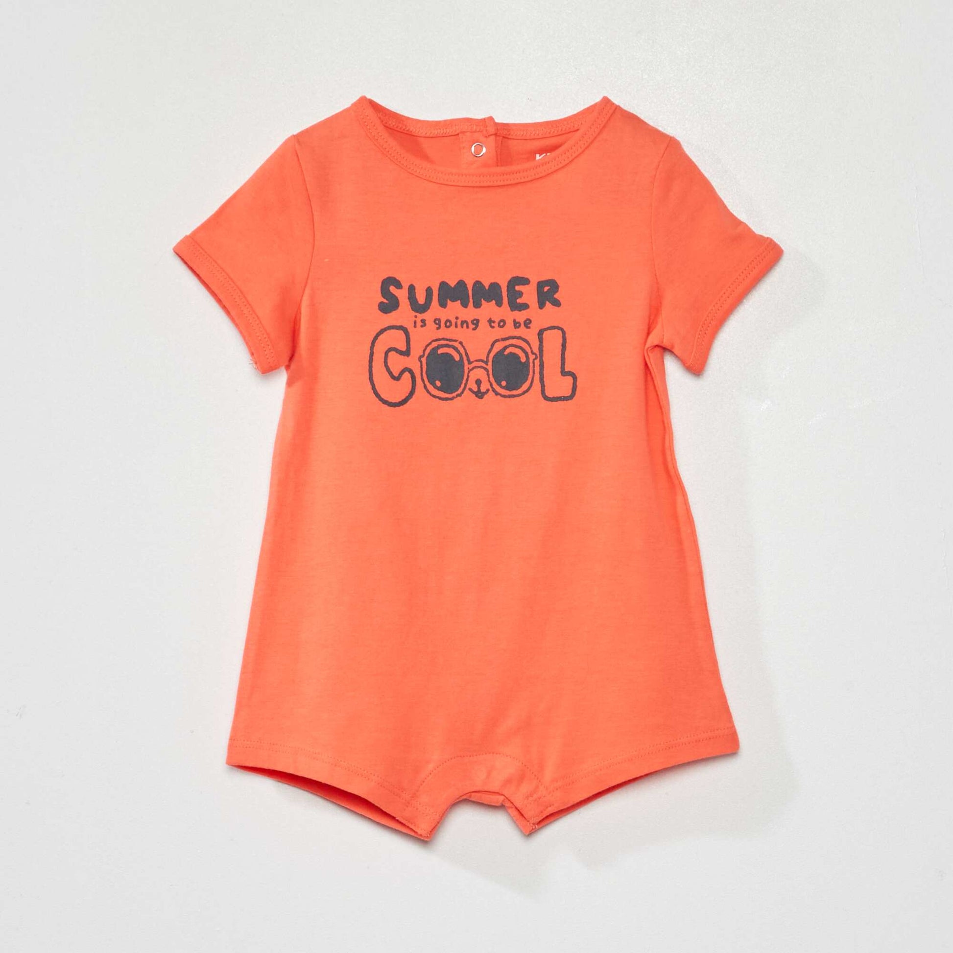 Pack of 2 short jersey romper suits BLUE