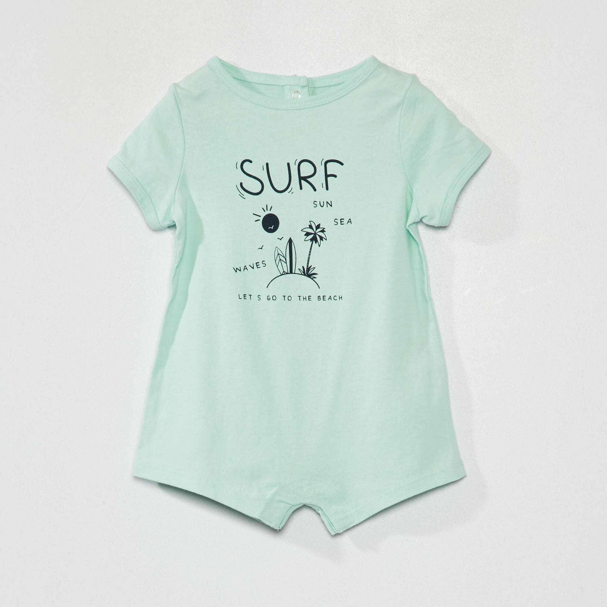 Pack of 2 short jersey romper suits YELLOW