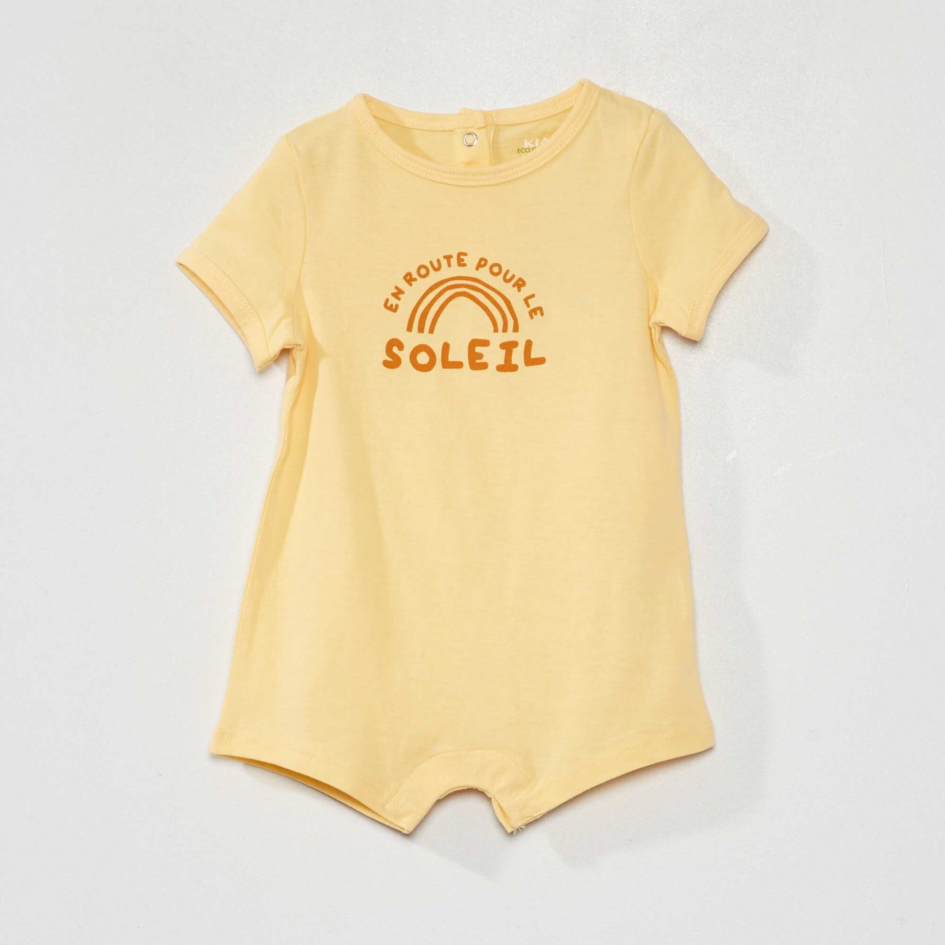 Pack of 2 short jersey romper suits YELLOW