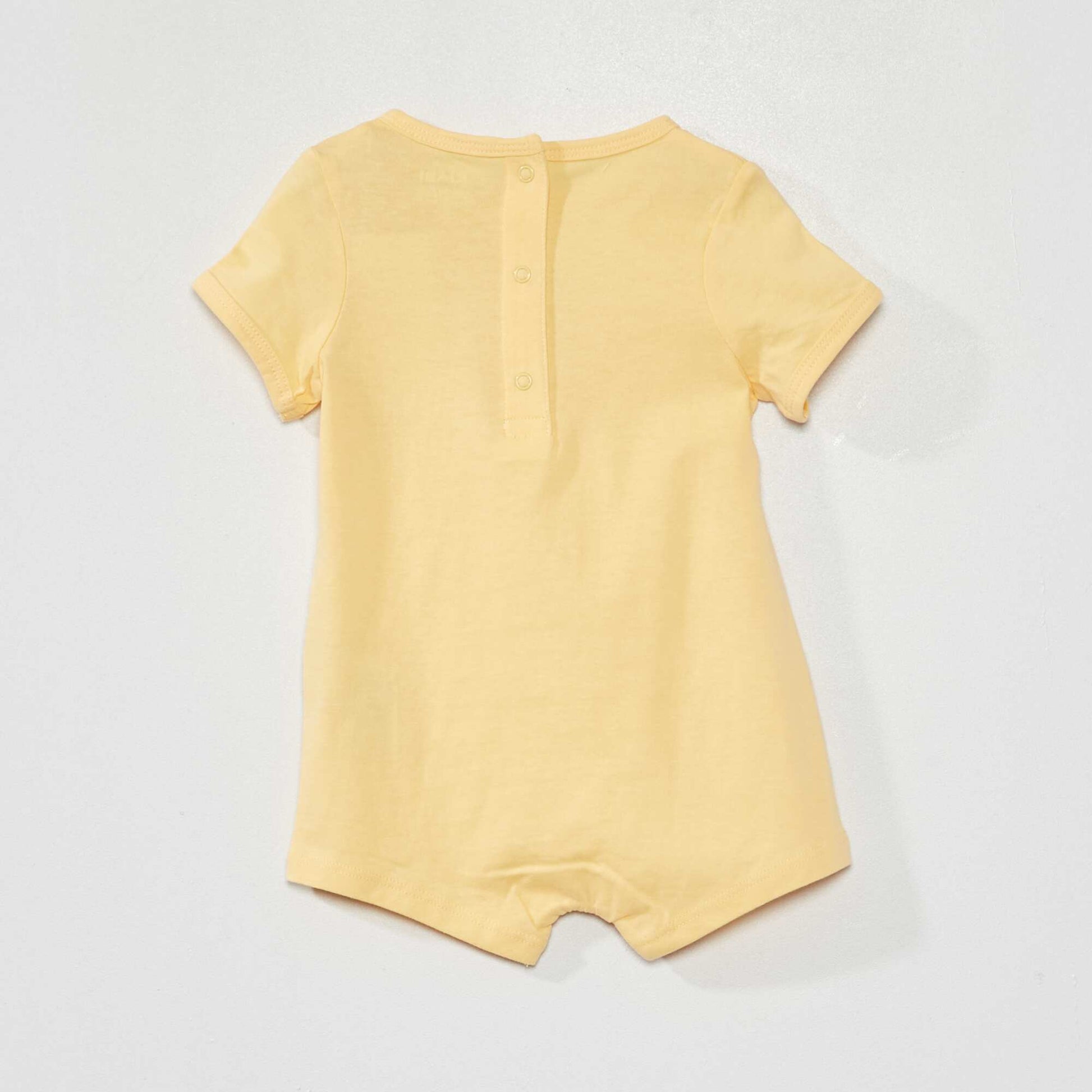 Pack of 2 short jersey romper suits YELLOW