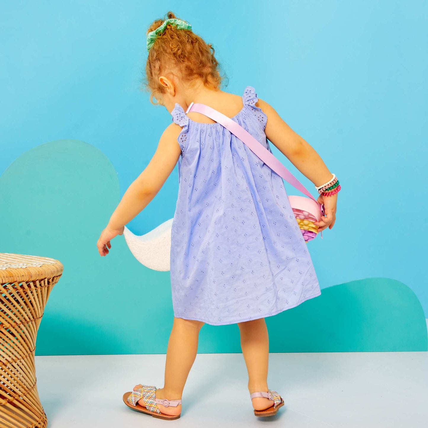A-line broderie anglaise dress PURPLE
