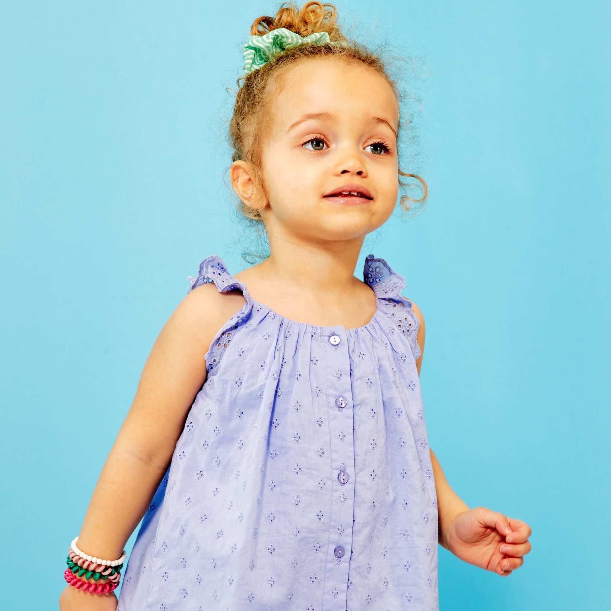 A-line broderie anglaise dress PURPLE