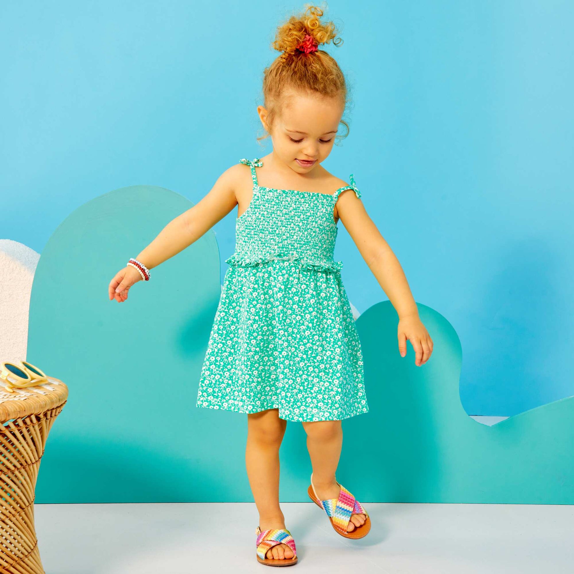 Floral jersey knit dress GREEN