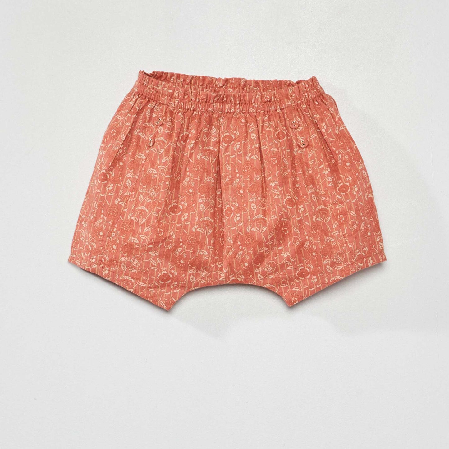 Printed cotton voile shorts PINK