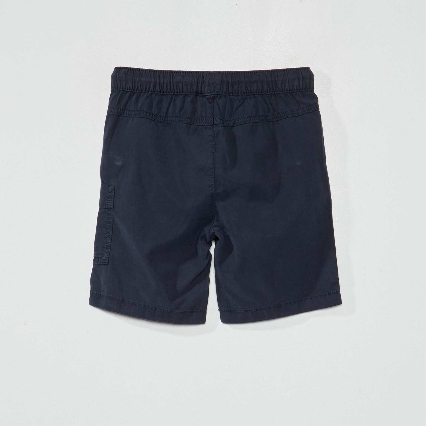 Plain Bermuda shorts with elasticated waist BLUE