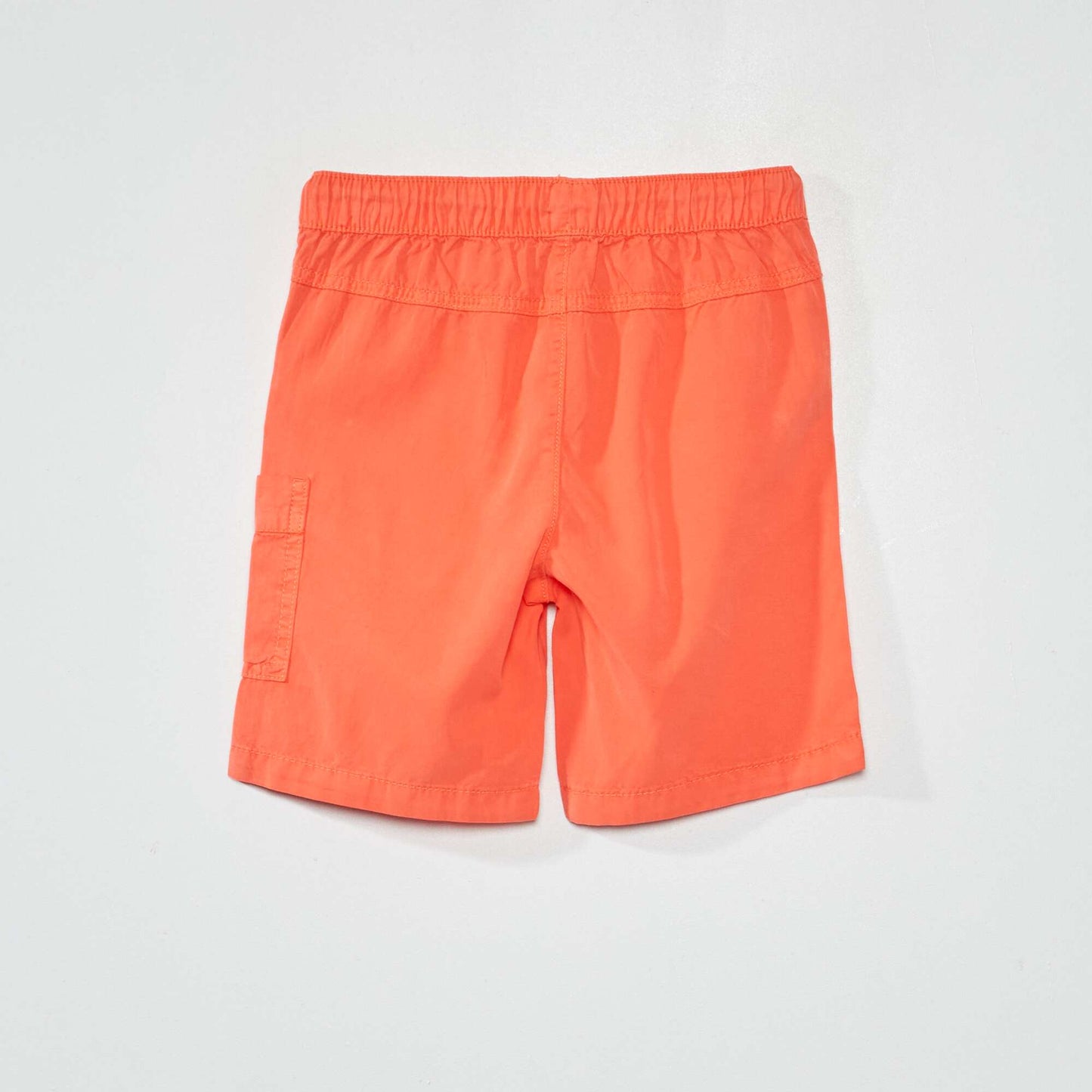 Plain Bermuda shorts with elasticated waist RED