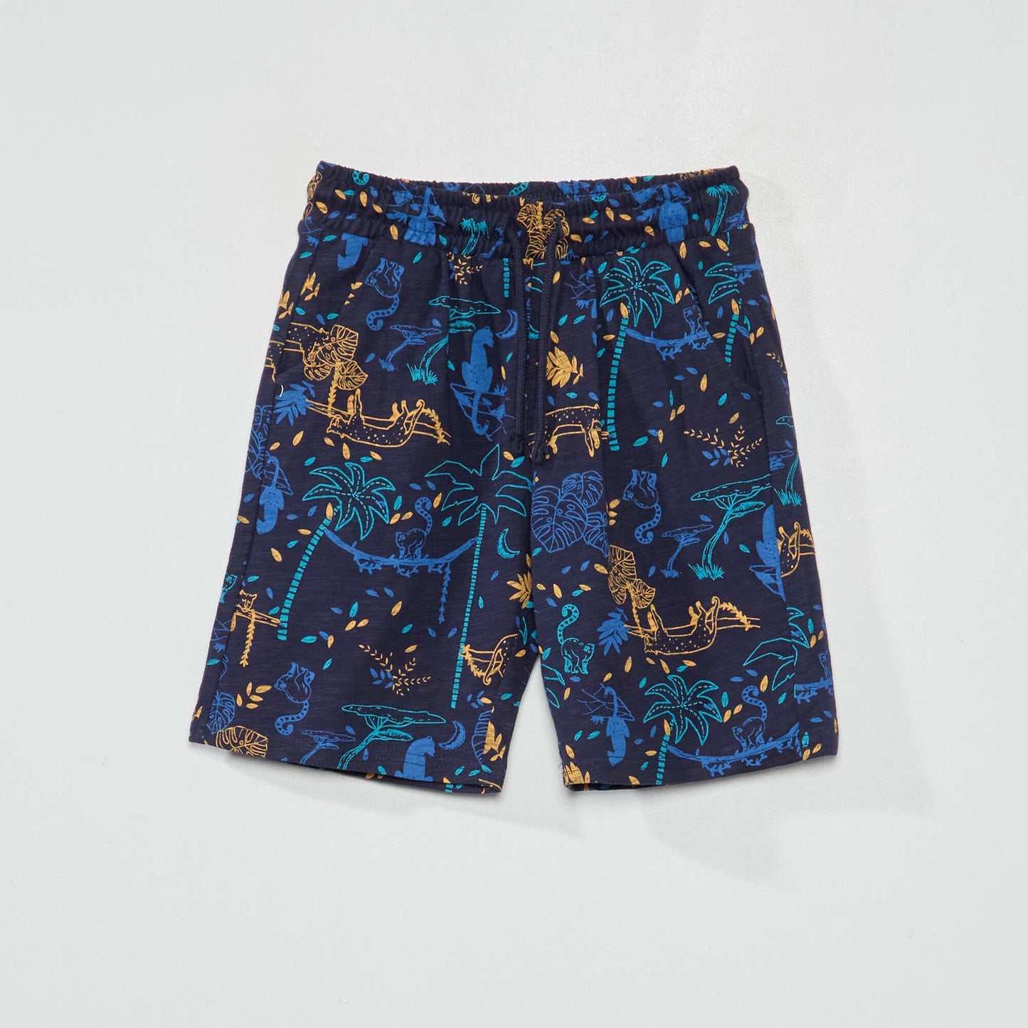Printed jersey Bermuda shorts BLUE