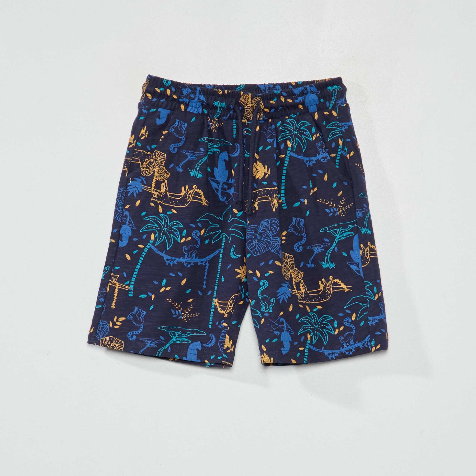 Printed jersey Bermuda shorts BLUE