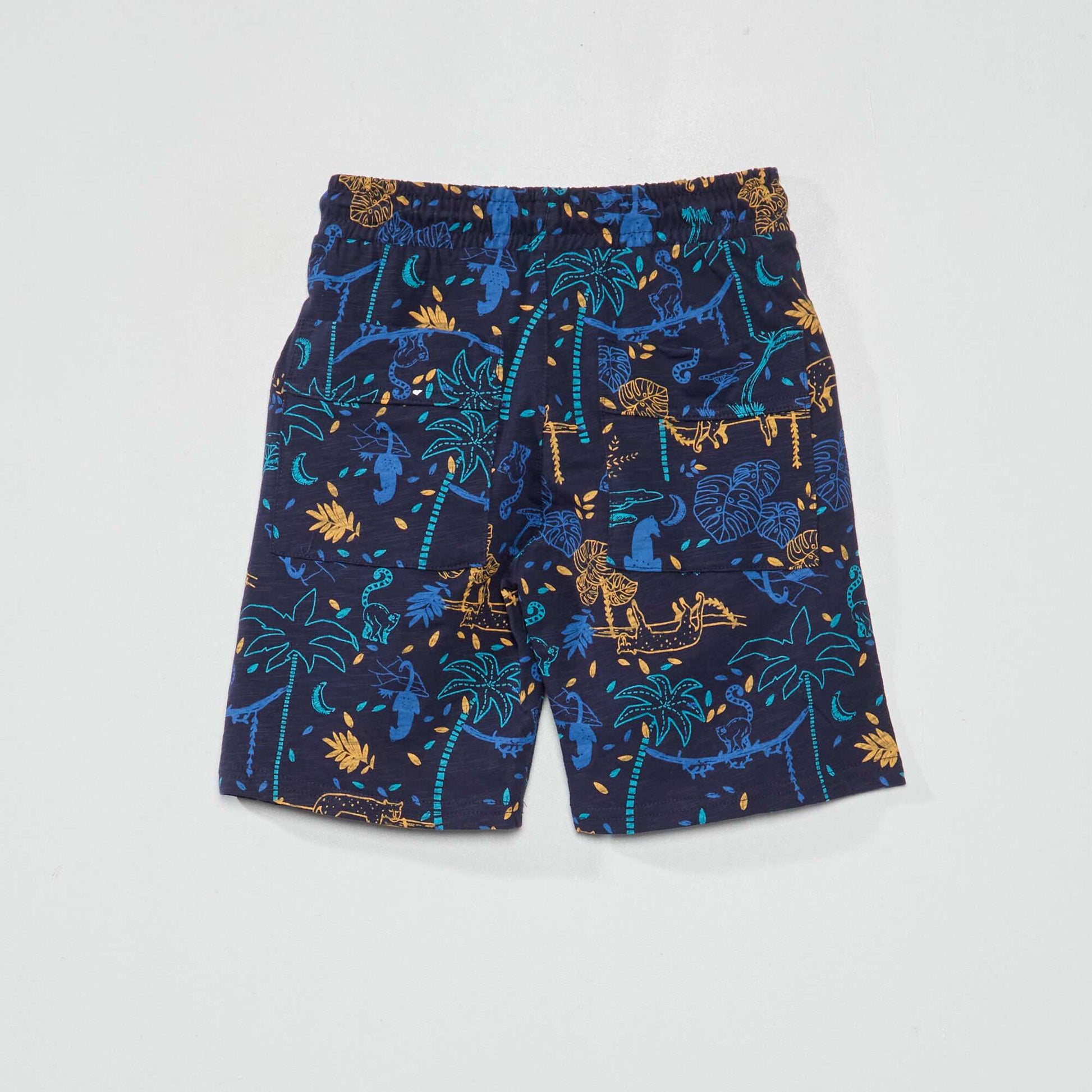 Printed jersey Bermuda shorts BLUE