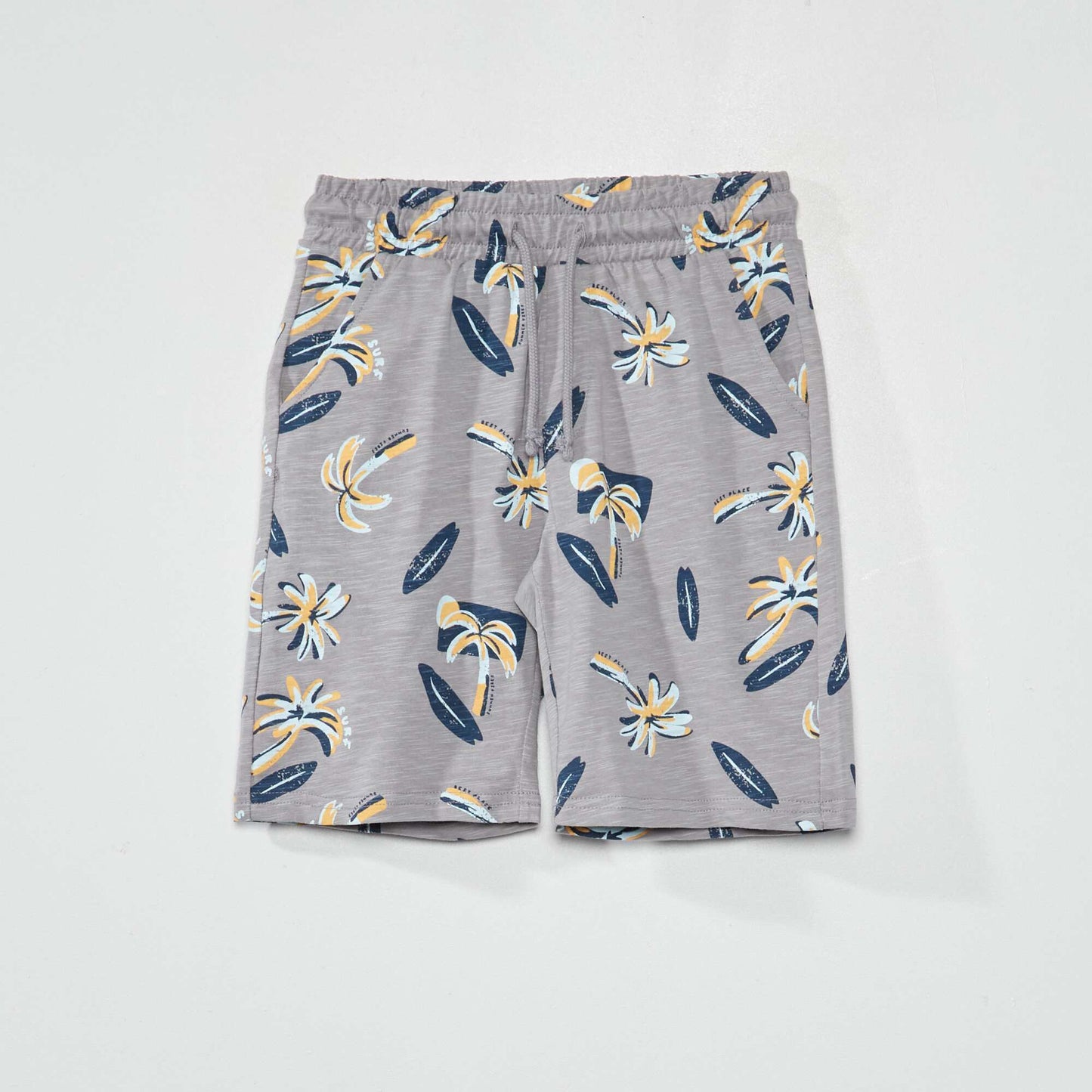 Printed jersey Bermuda shorts GREY