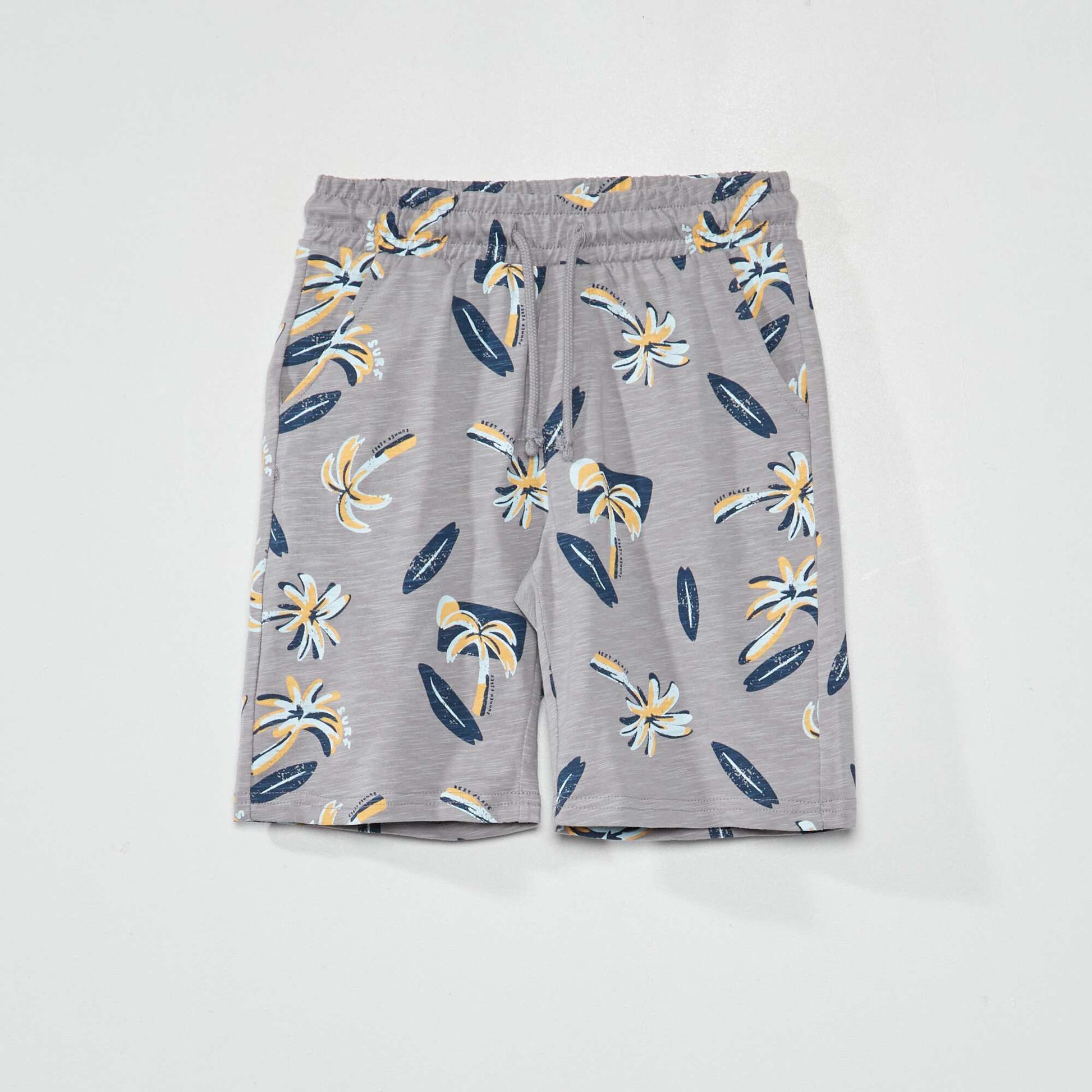 Printed jersey Bermuda shorts GREY