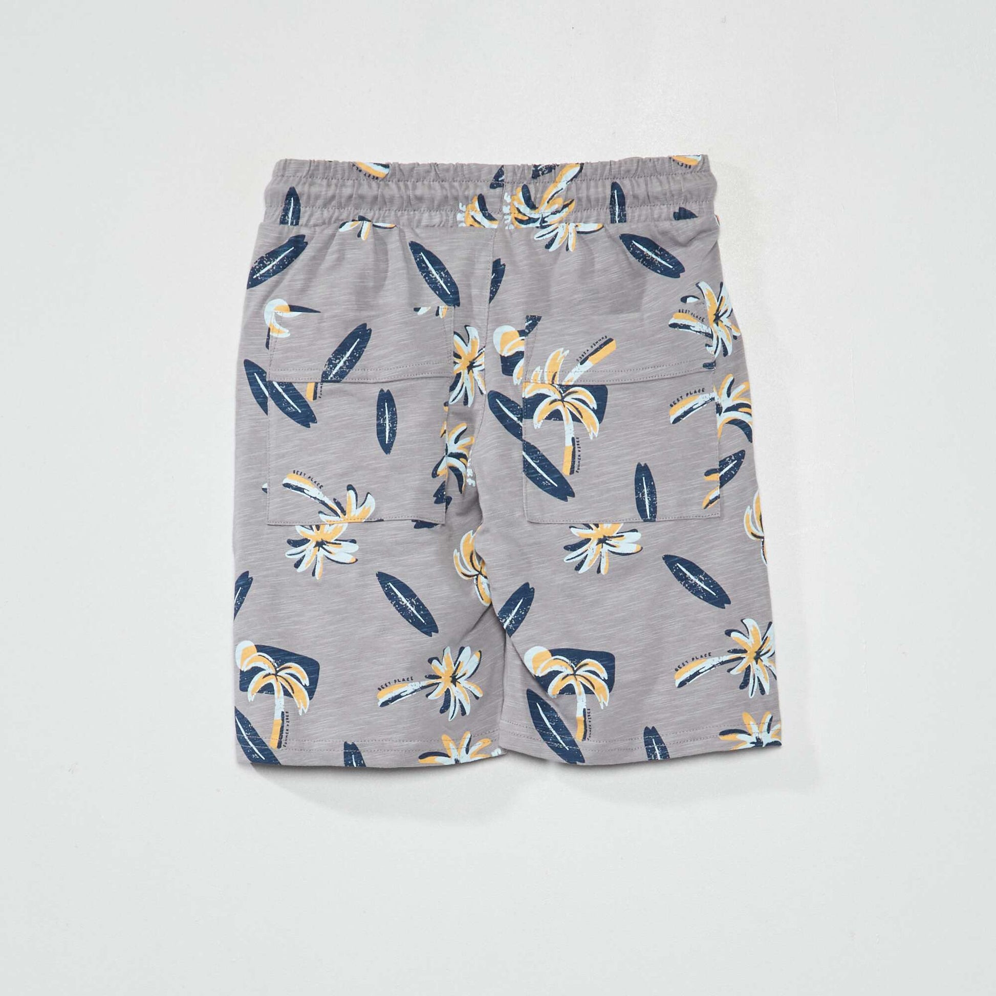 Printed jersey Bermuda shorts GREY